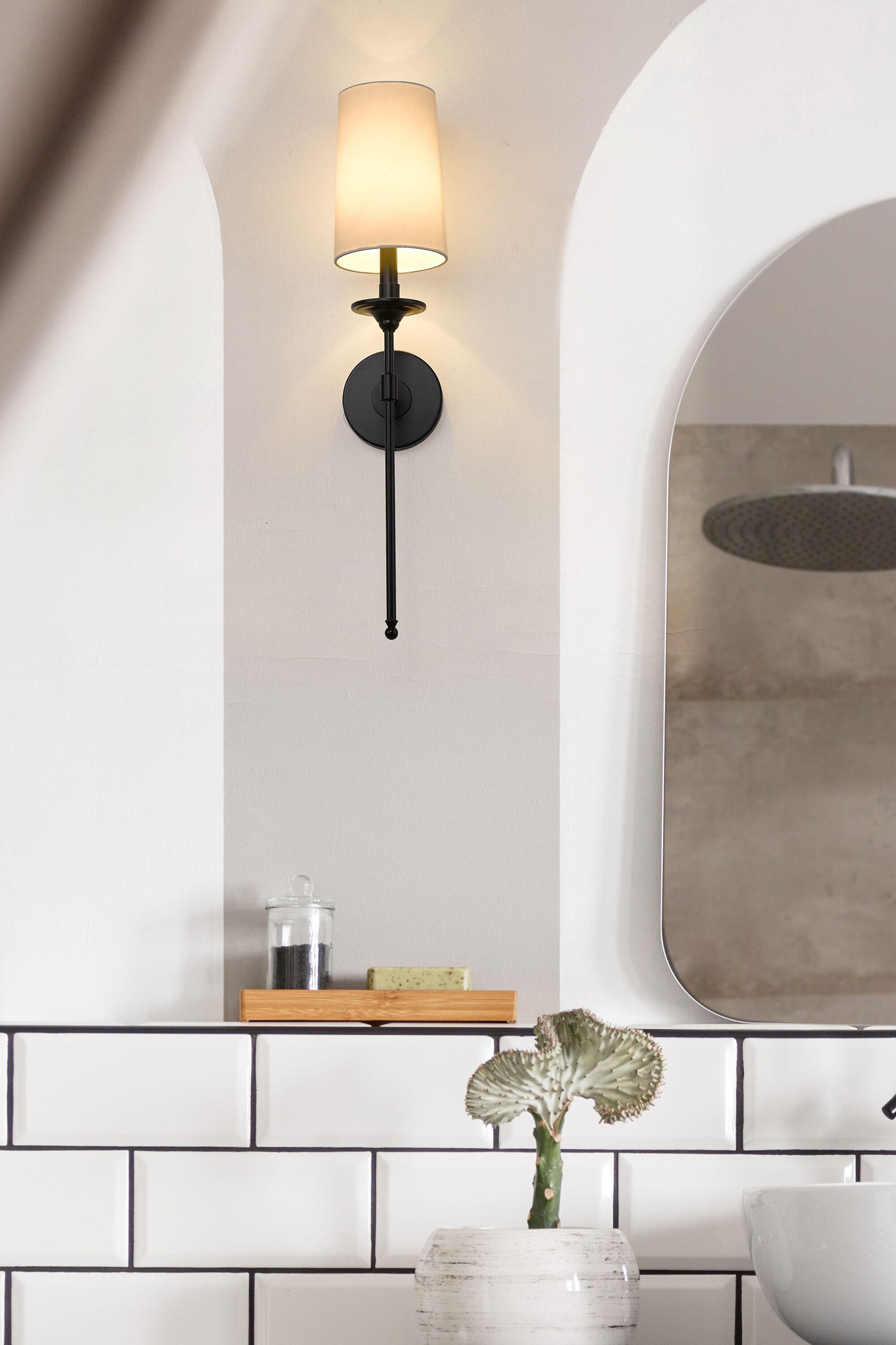 Z-Lite 807-1S-MB Emily 5.5-in W 1 -Light Matte Black Wall Sconce