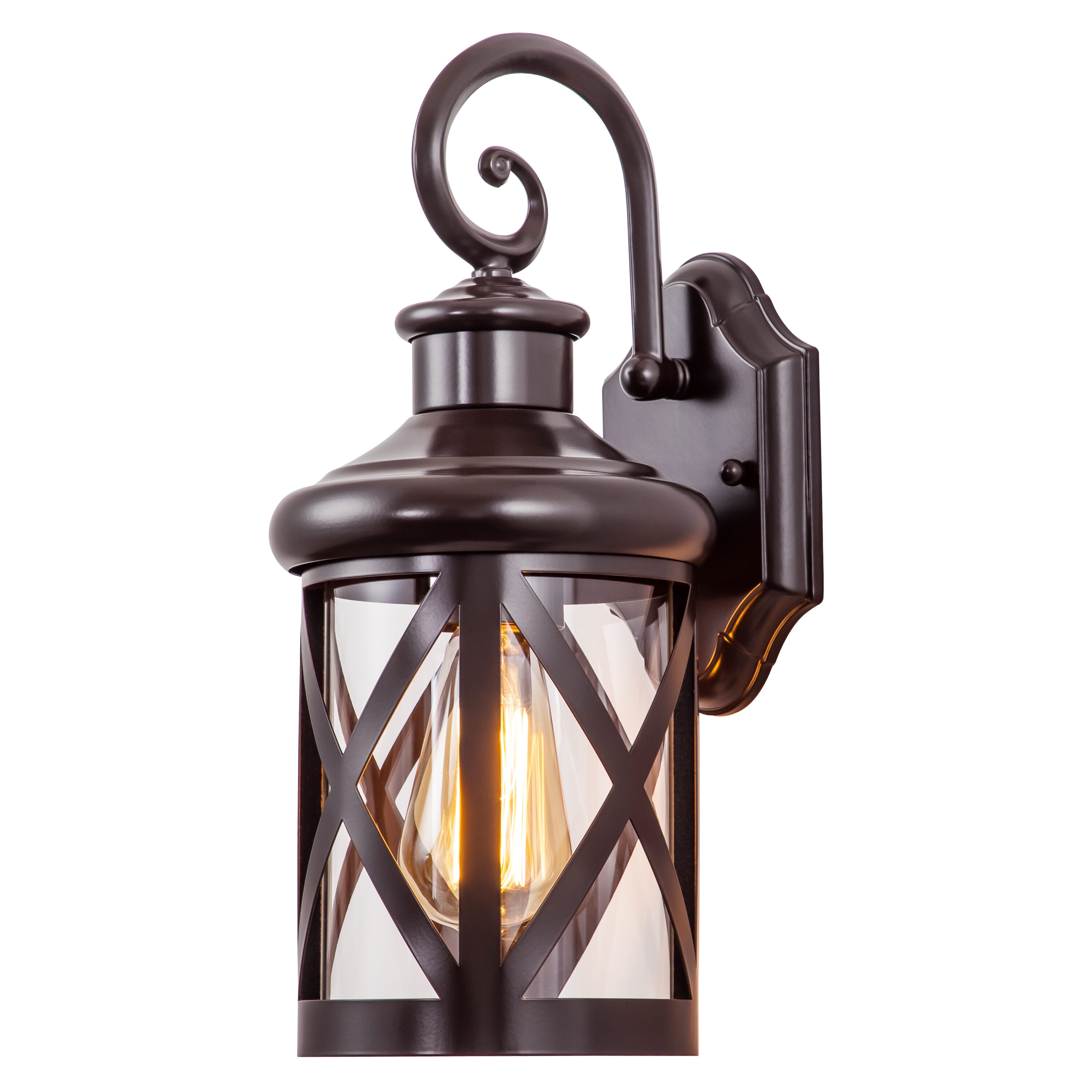 C Cattleya CA2257-W 1 -Light 15.5-in H Brown Hardwired Outdoor Wall Light