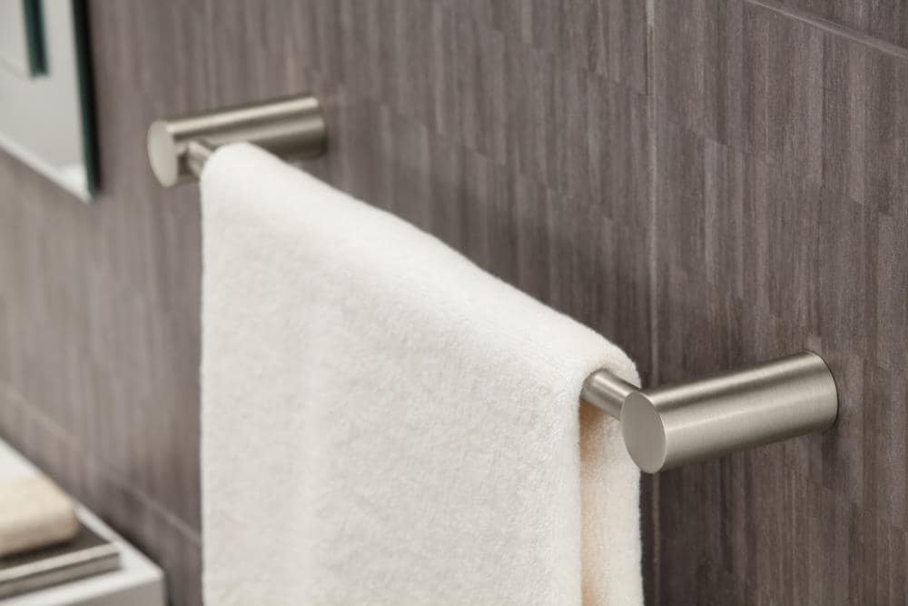 Moen Align 24-in Brushed Nickel Wall Mount Single Towel Bar in the ...