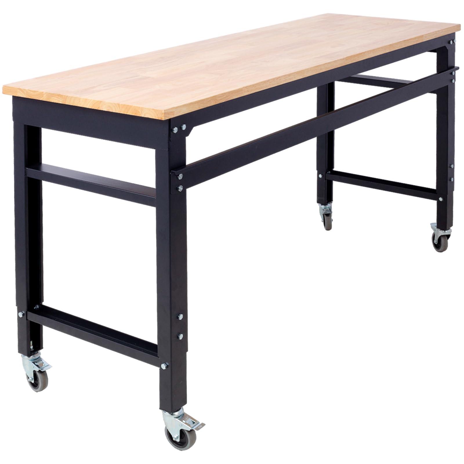 Garvee 60 Inch Black Steel Rolling Workbench With Adjustable Height ...