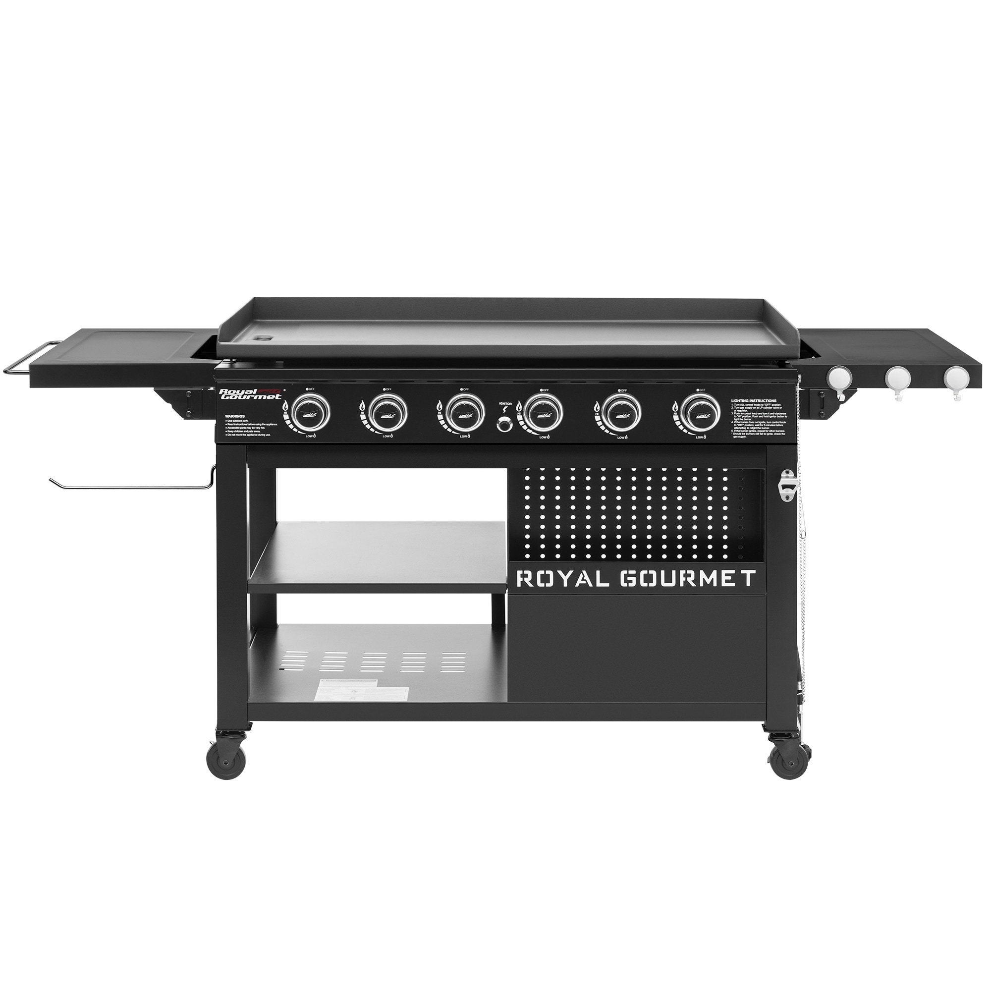 Royal Gourmet 44-Inch Griddle with Front Spice Rack 6-Burner Liquid Propane Flat Top Grill GB6000 Sansujyuku sansujyuku.com