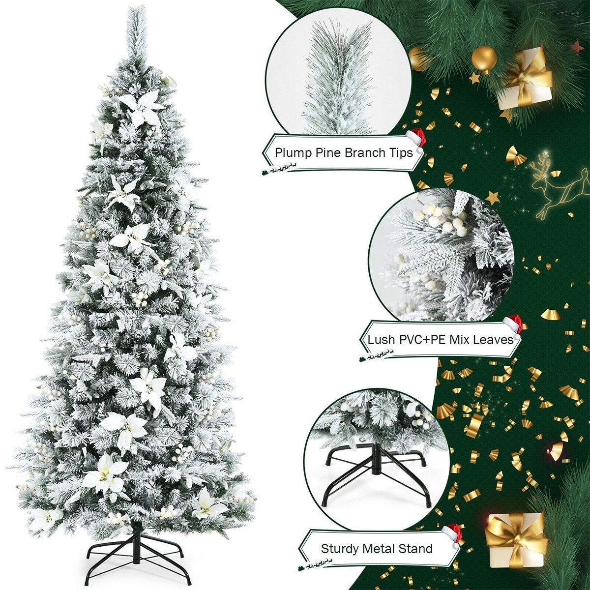 WELLFOR CM-HWY-22106BK Artificial-Christmas-Trees - View #5