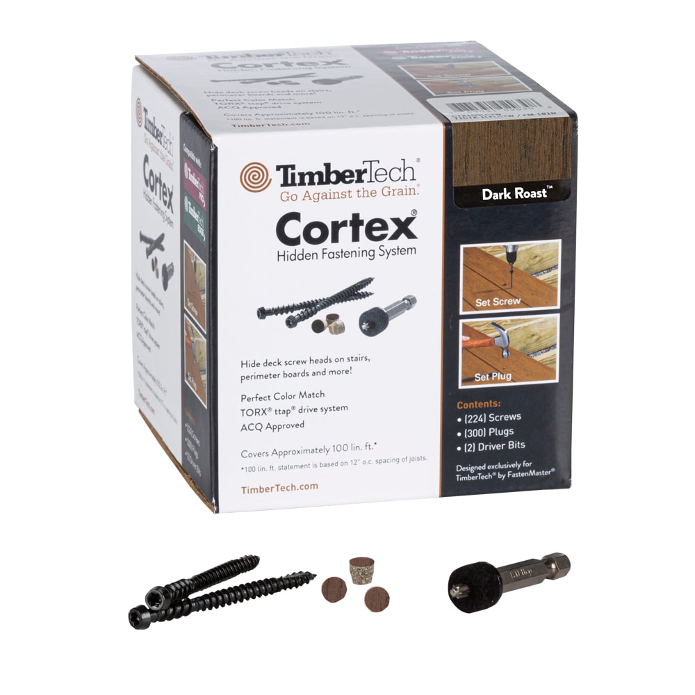 TimberTech CTX100RCDR Cortex Reserve 2.5 Inches Dark Roast Hidden Deck Fastener Square feet ( 224 -Pack )