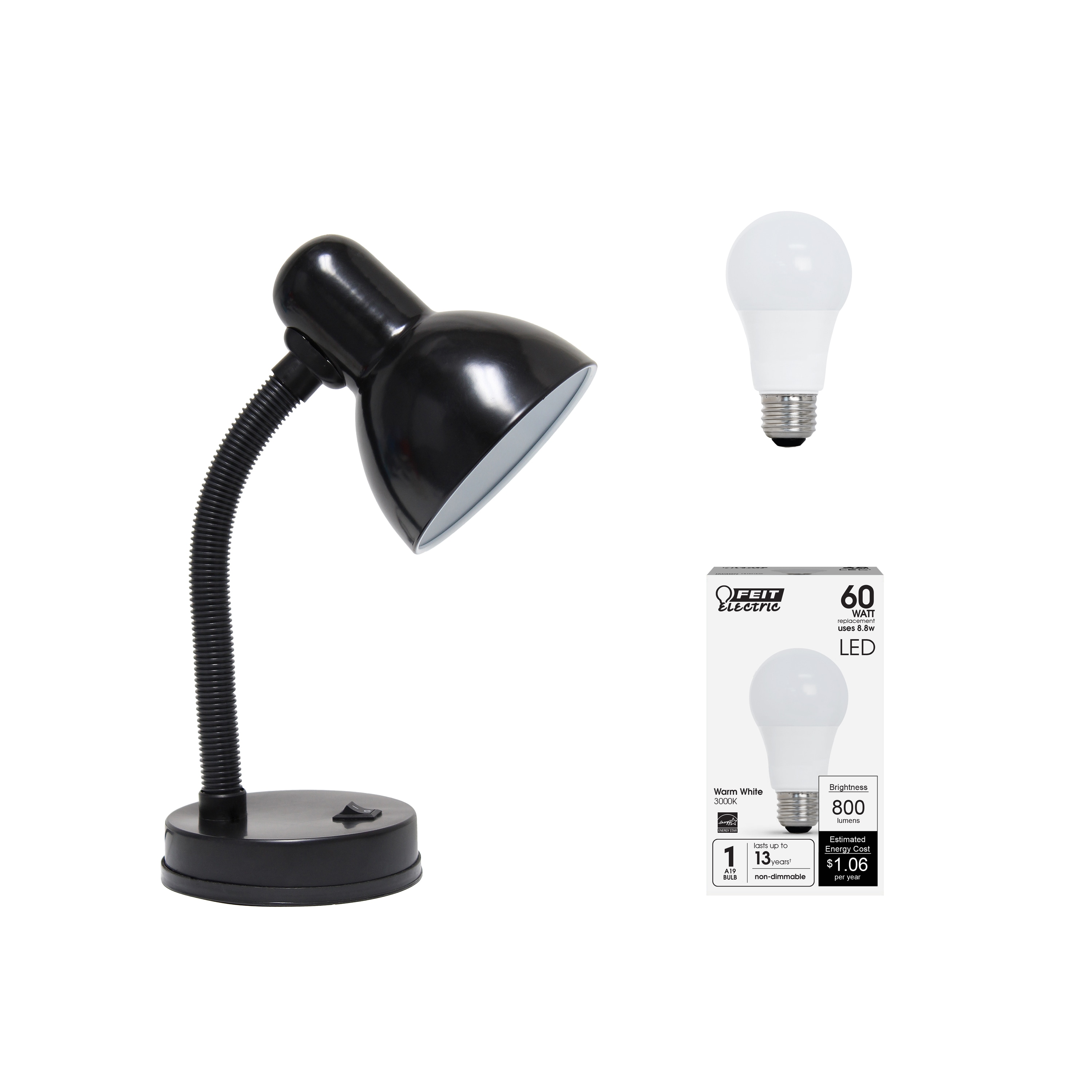 Simple Designs LD1003-BLK-LB Desk-Table-Lamps - View #2