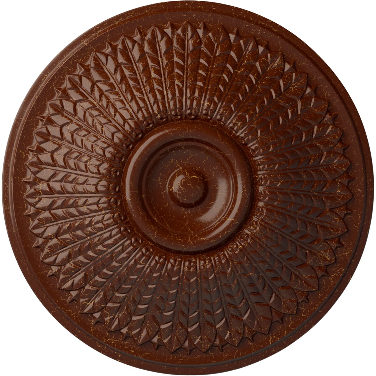 Ekena Millwork CM23MOBMC Modena 23.5-in W x 23.5-in L Painted Burnished Mahogany Crackle Polyurethane Whole Ceiling Medallion