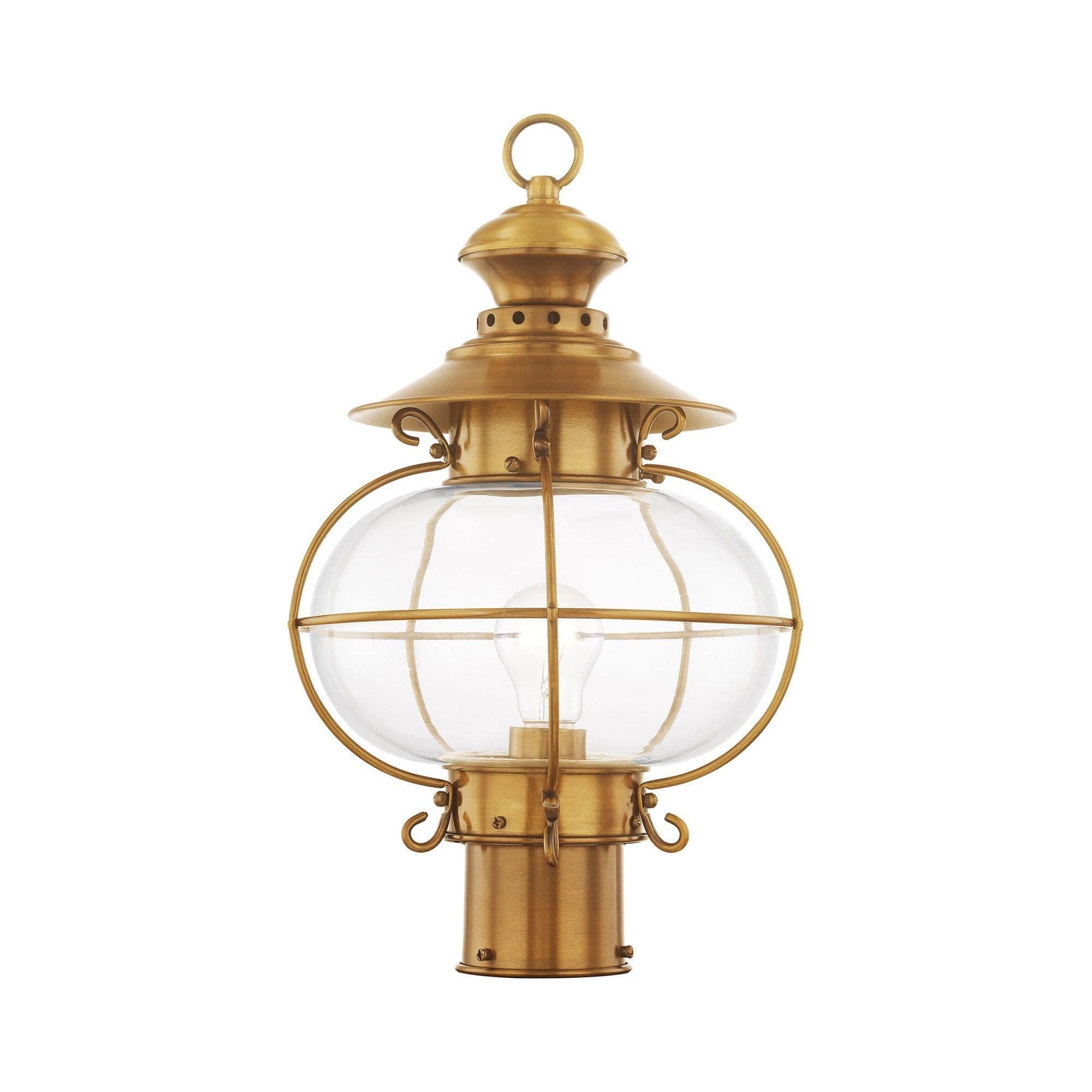 Livex Lighting Harbor 1 - Light -Coastal /Farmhouse / Mustic /Traditional Flemish Brass / brass Brass Outdoor Post Light