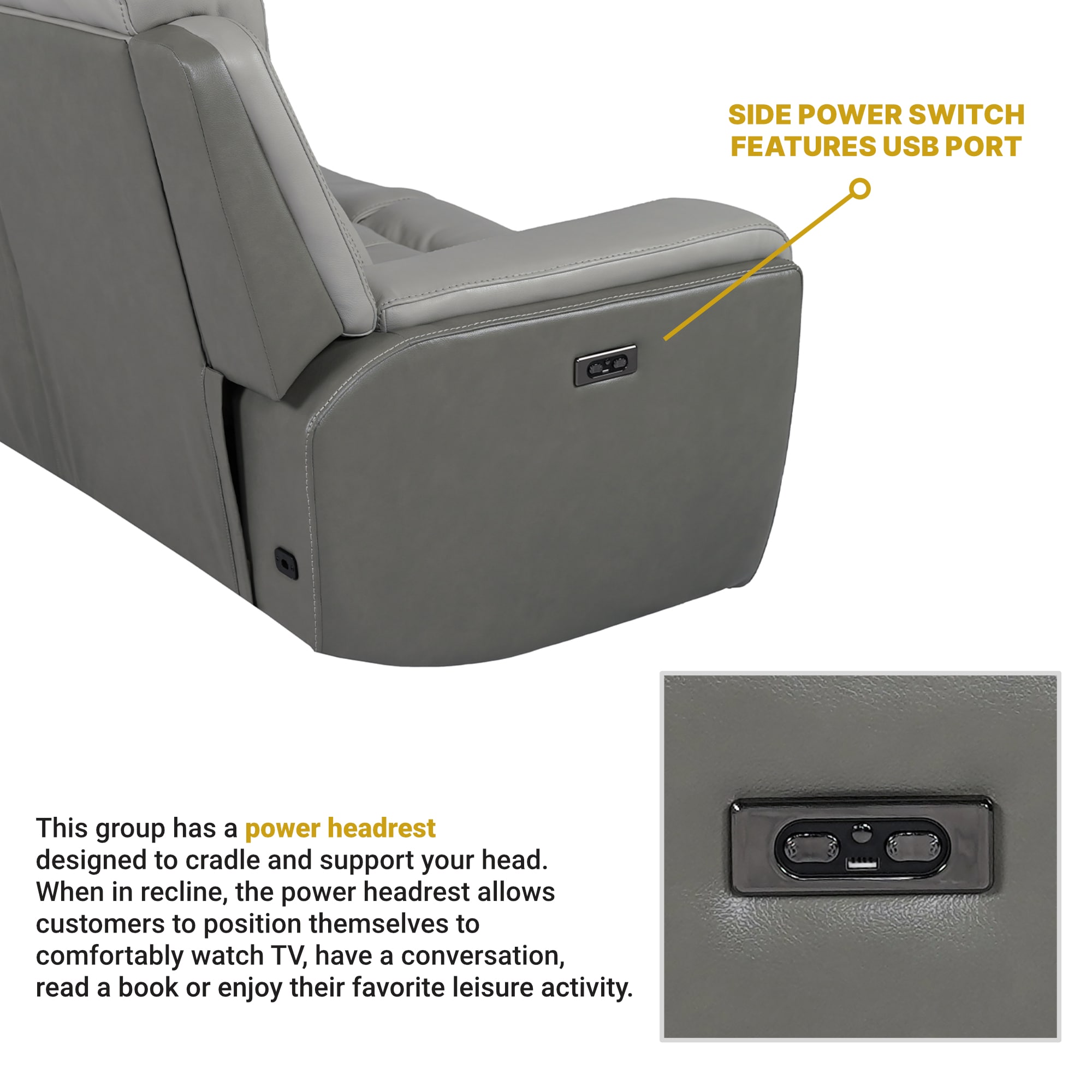 Armen Living LCRO3LSI Sofas-Loveseats - View #5