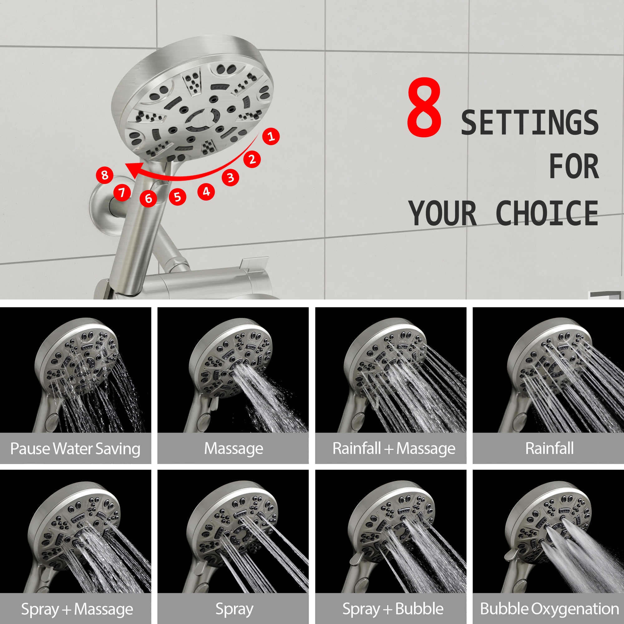 KICHAE KSLF17008-SS Fixed-Showerhead - View #3
