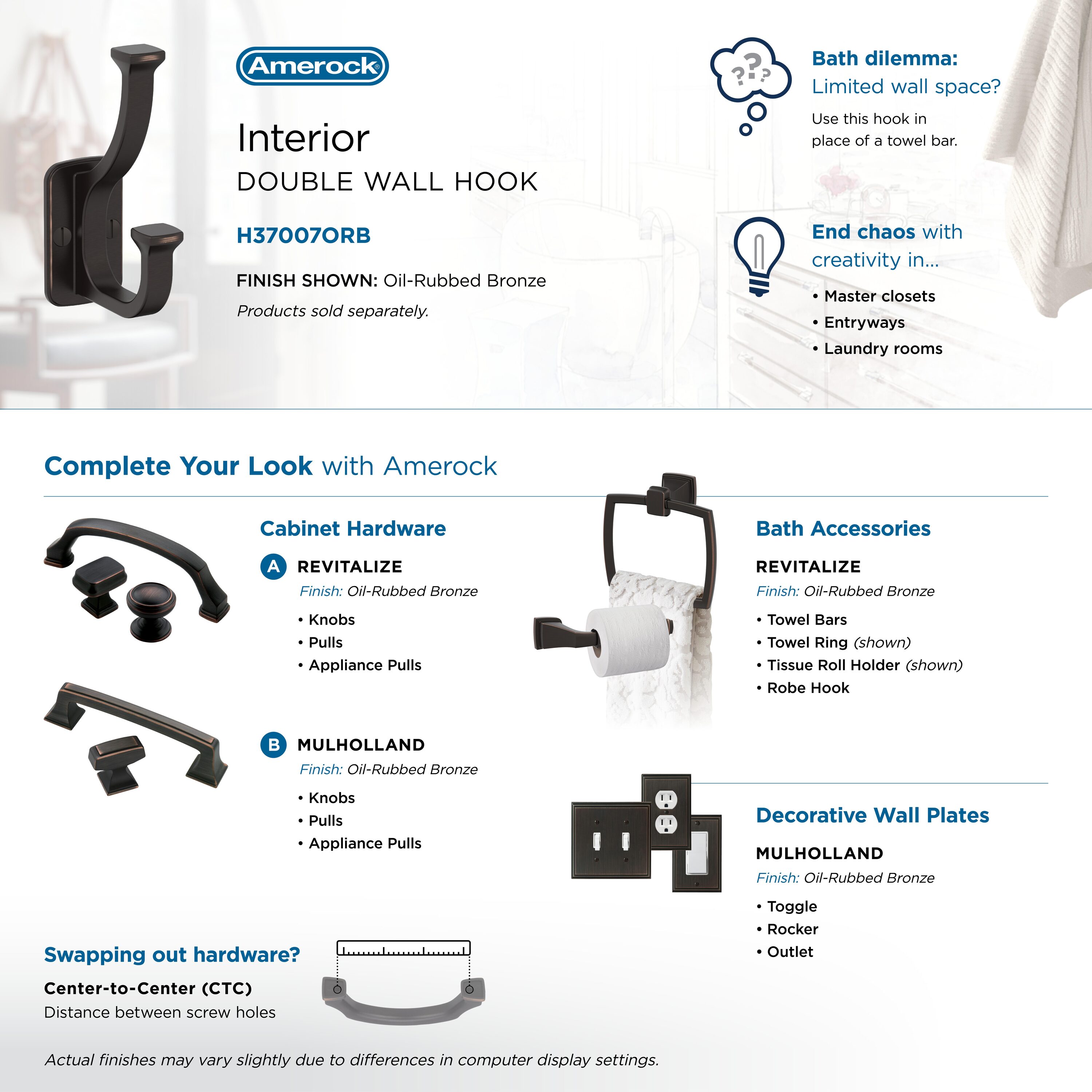 Amerock H37007ORB Decorative-Wall-Hooks - View #6