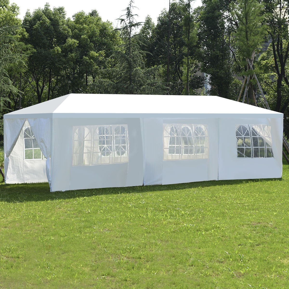 Forclover 30-ft X 10-ft Rectangle White Party Canopy In The Canopies 