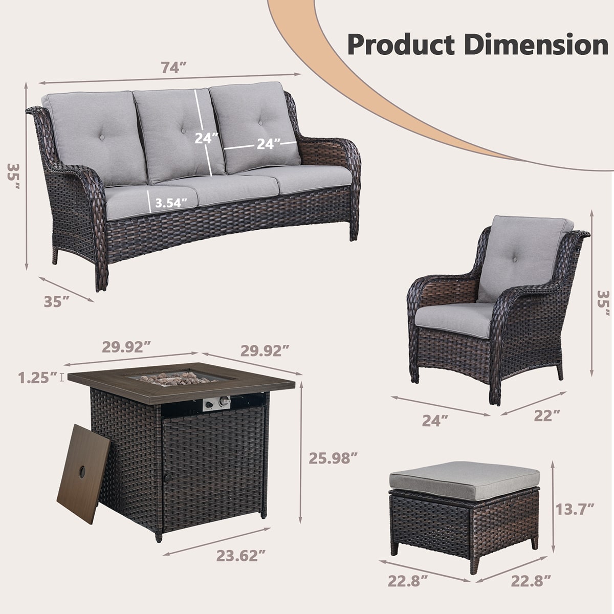 Rilyson FS013014006098-3 Patio-Conversation-Sets - View #4