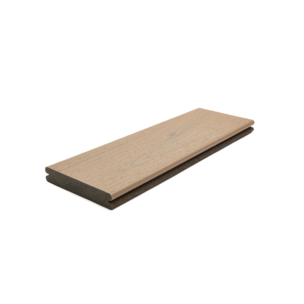 1-in x 6-in x 12-ft Carmel Grooved Composite Deck Board in Brown | - Trex CL010612TLG01