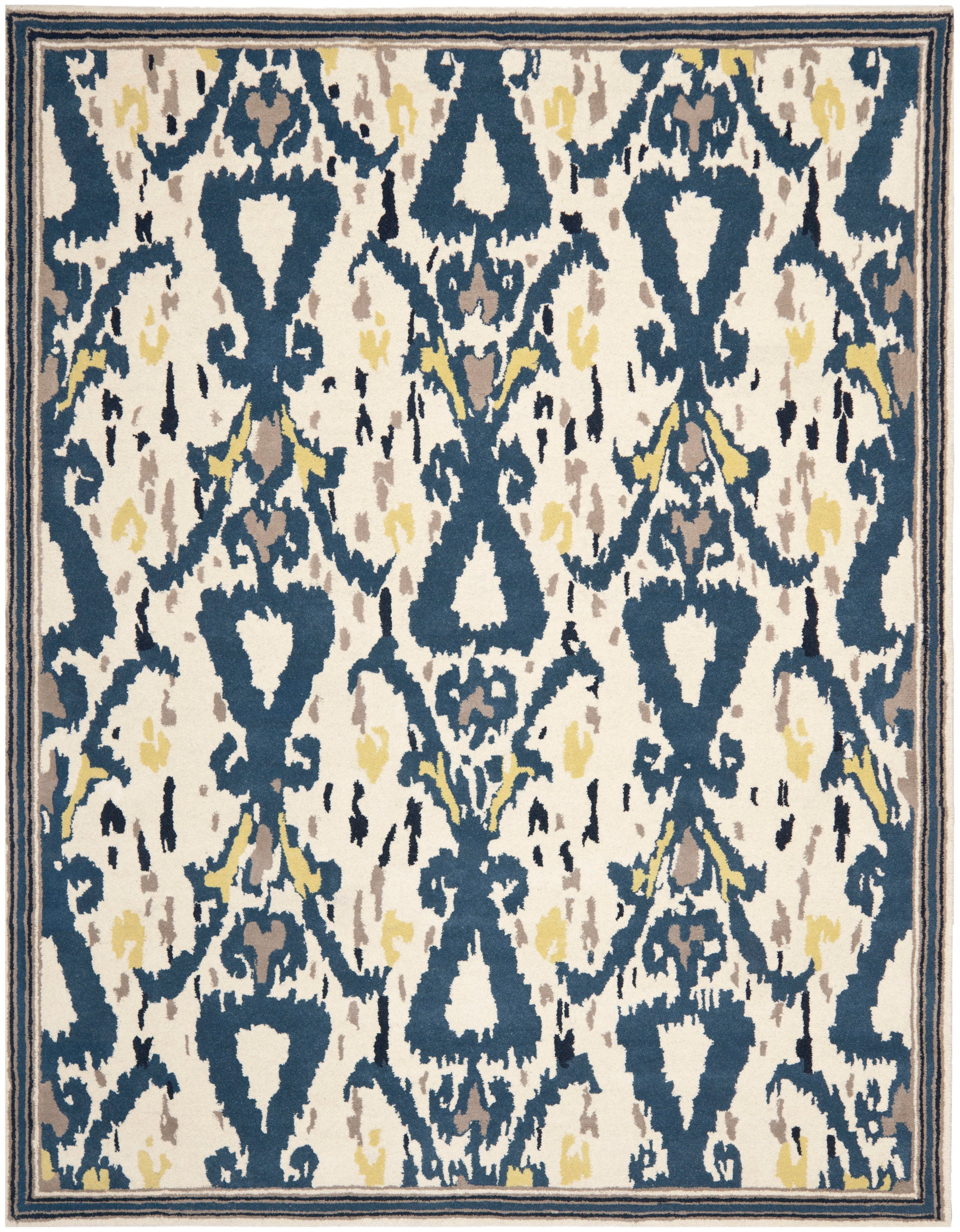 Martha Stewart MSR4553B-5 Ikat Pendant 5 x 8 (ft) Tufted Wool Clove Rectangular Indoor Abstract Farmhouse/Cottage Area rug