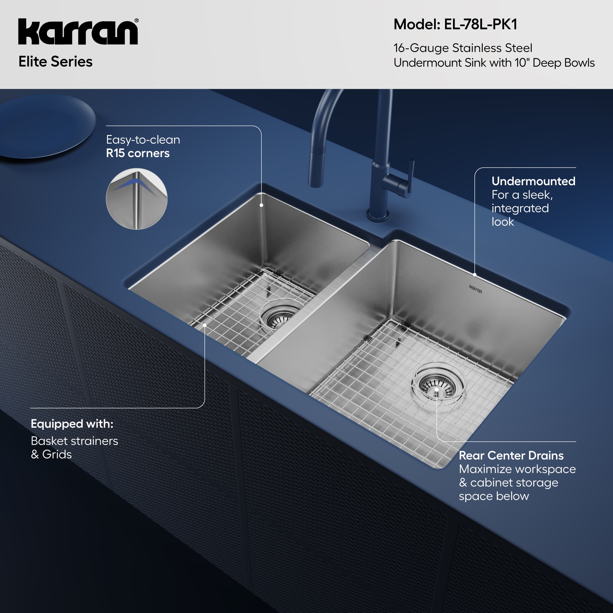 Karran EL-78L-PK1 Kitchen-Sinks - View #5