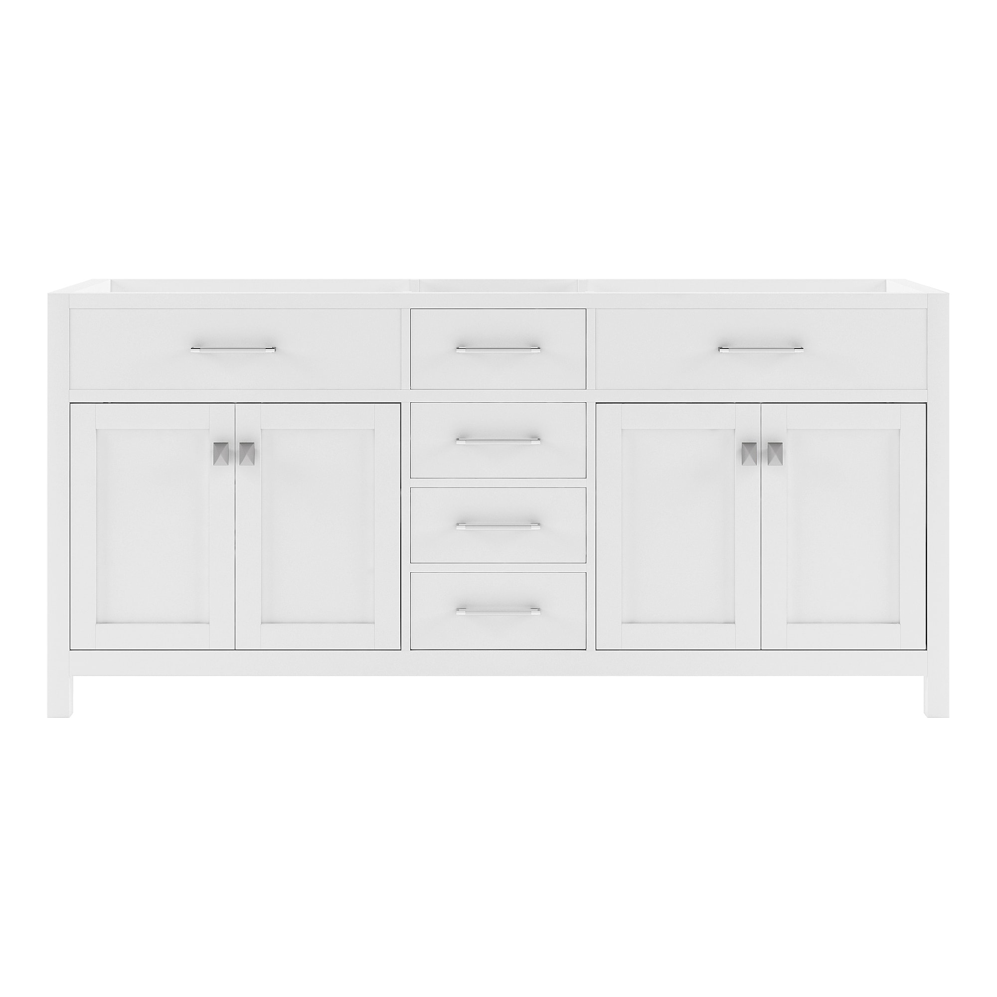 Caroline 72-in White Bathroom Vanity Base Cabinet without Top | - Virtu USA MD-2072-CAB-WH