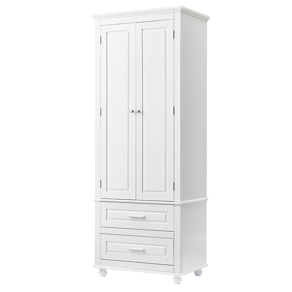Tall Freestanding Bathroom Storage Cabinet With Drawers And Adjustable  Dividers, White - ModernLuxe