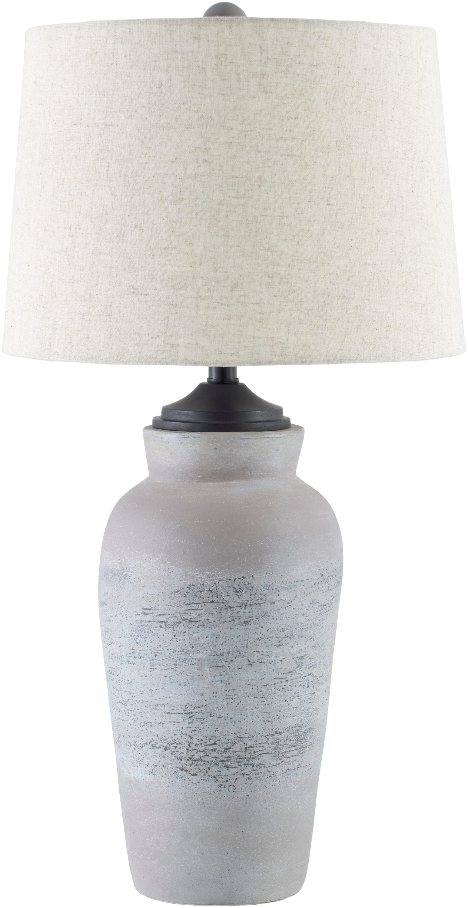 Livabliss Hierro 32-in Beige/Gray 3-way Table Lamp with Cotton Shade