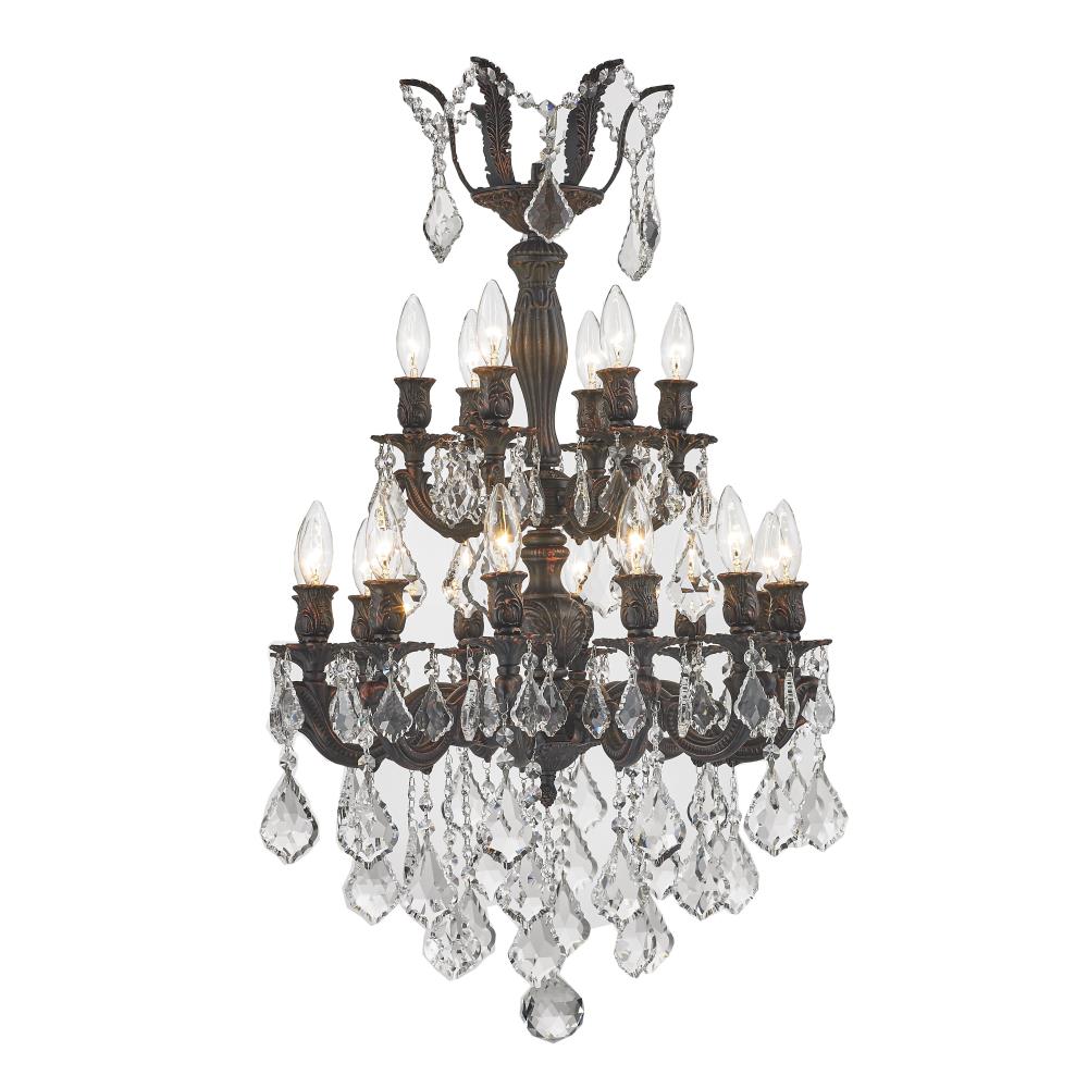 Worldwide Lighting Versailles 18-Light Flemish Brass Glam Crystal ...