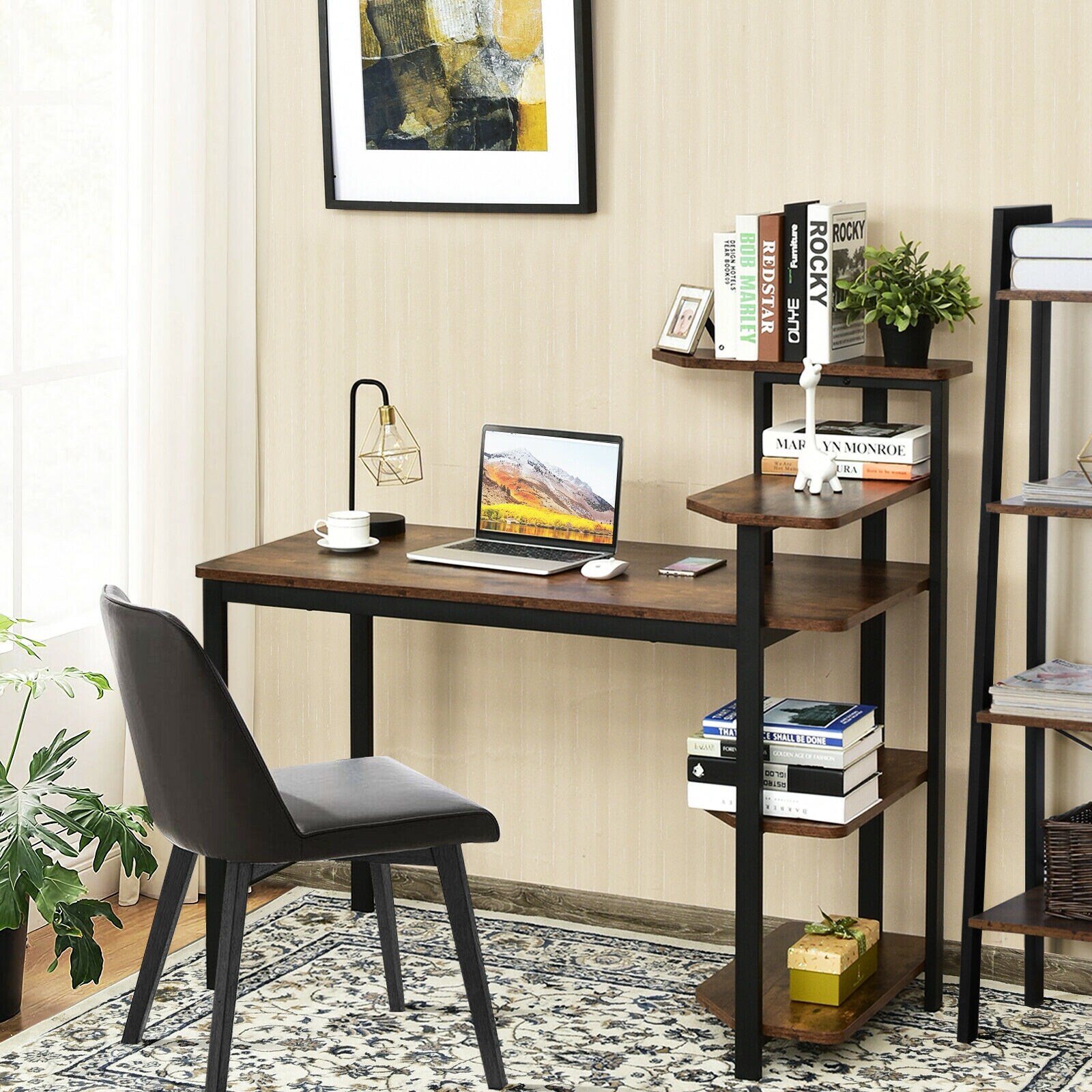 CASAINC 47-in Brown Modern/Contemporary Computer Desk at Lowes.com