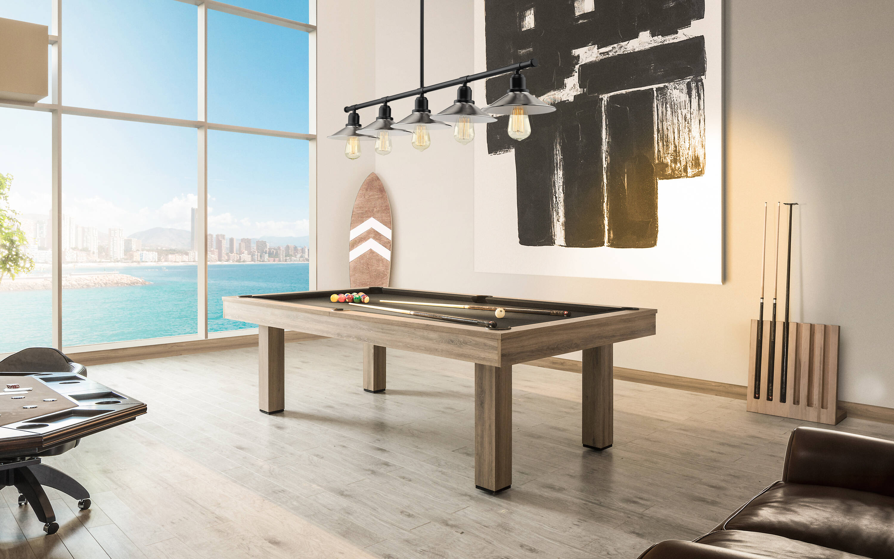 Z-Lite 613-5L-MB+BN Pool-Table-Lighting - View #5