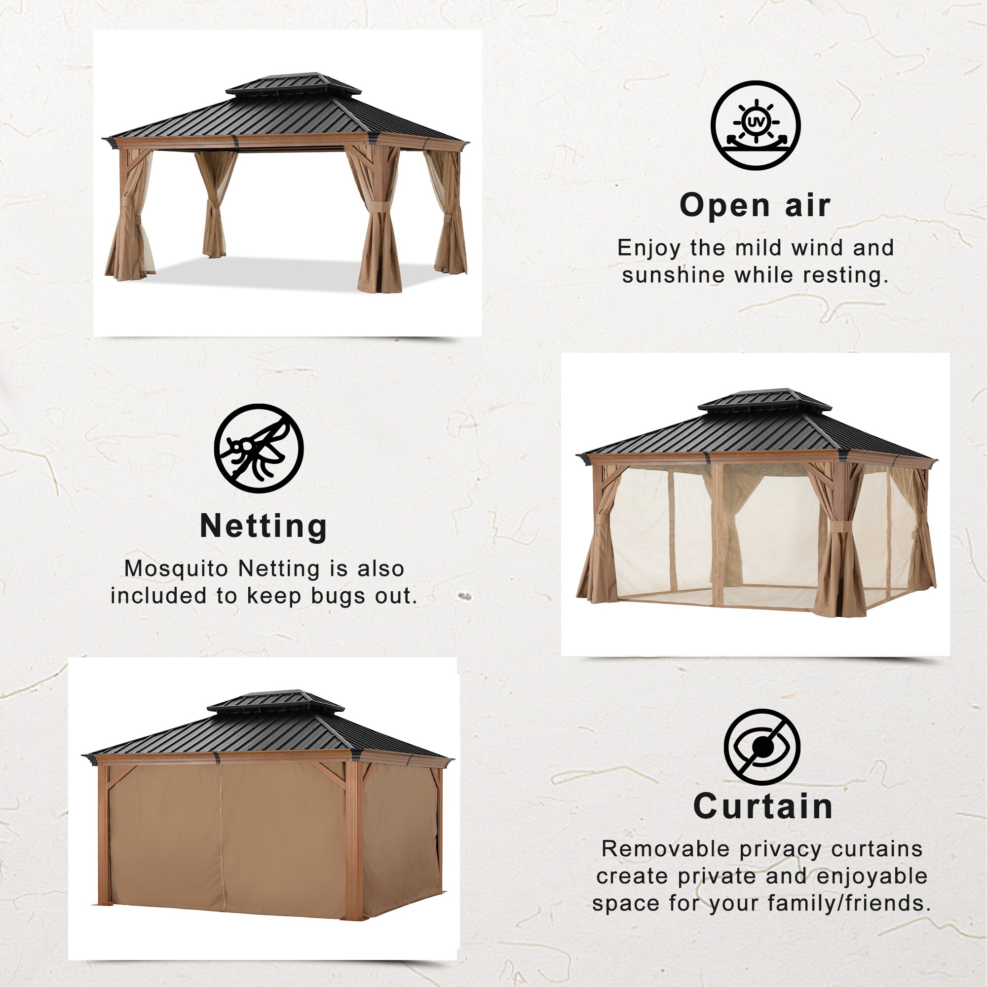 ABCCANOPY DR1216WC Wood-Resin-Gazebos - View #7