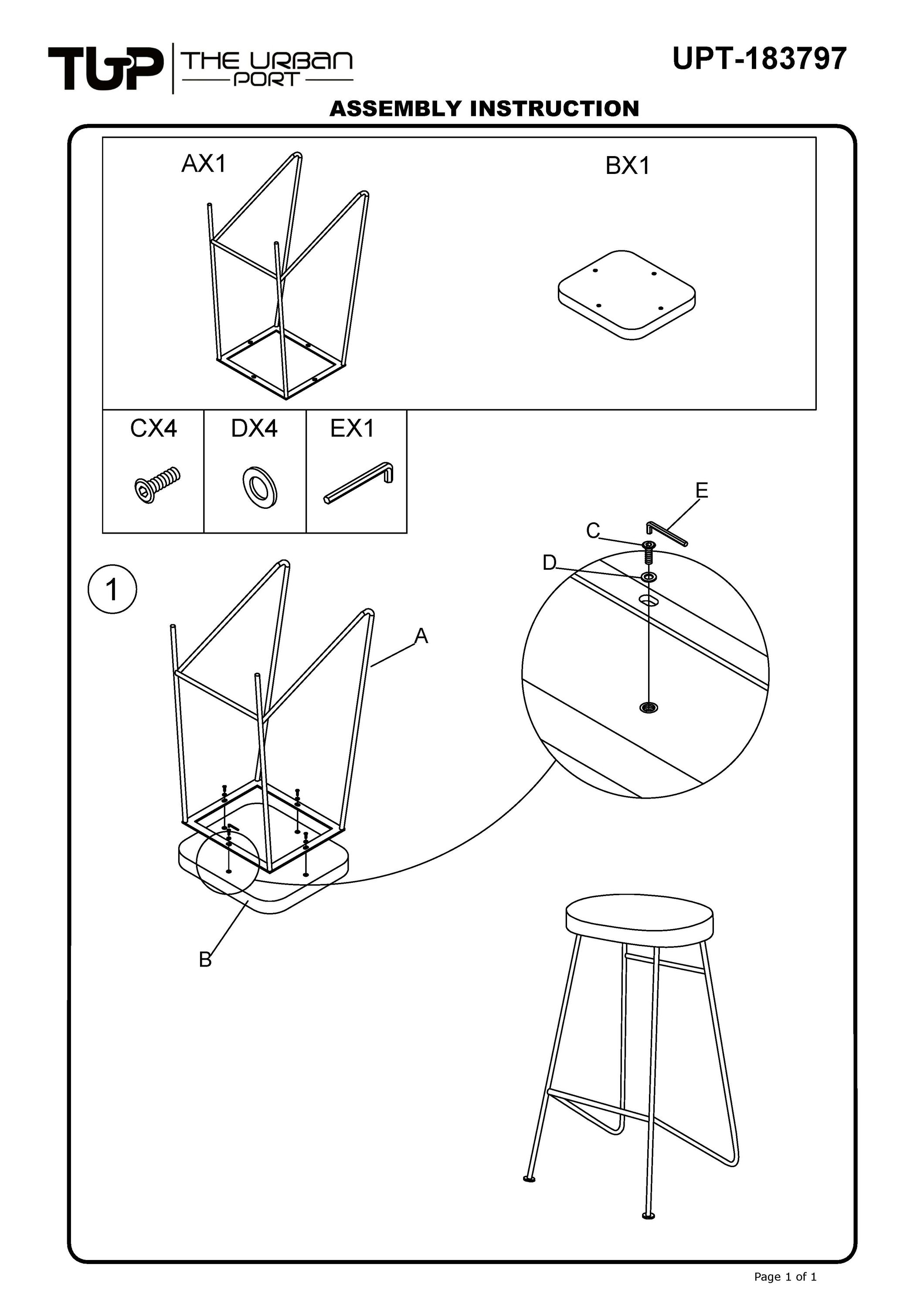 Benzara UPT-183797 stools - View #12