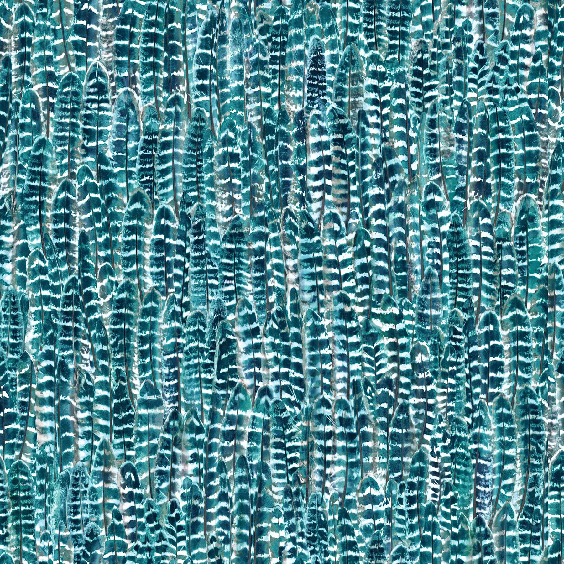 Origin Identity Teal Feathers Wallpaper at Lowes.com