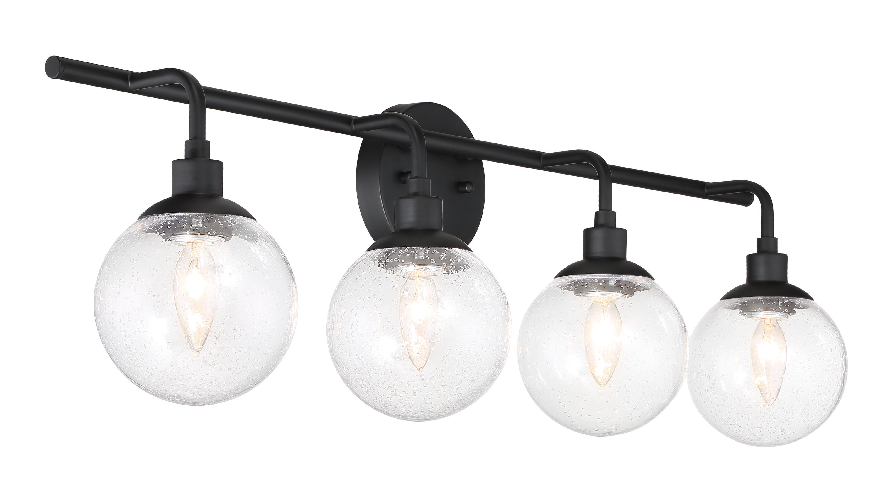 Craftmade 53304-FB Que 32.5-in 4 -Light Black Transitional Vanity light