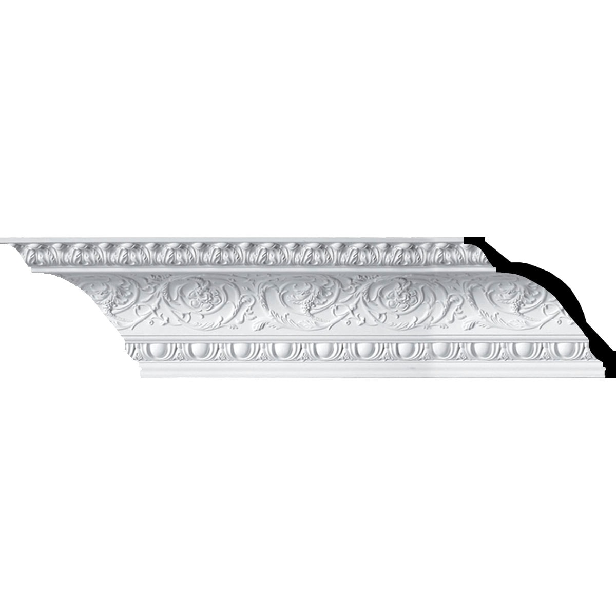 Hillsborough Rococo White Polyurethane Crown Moulding