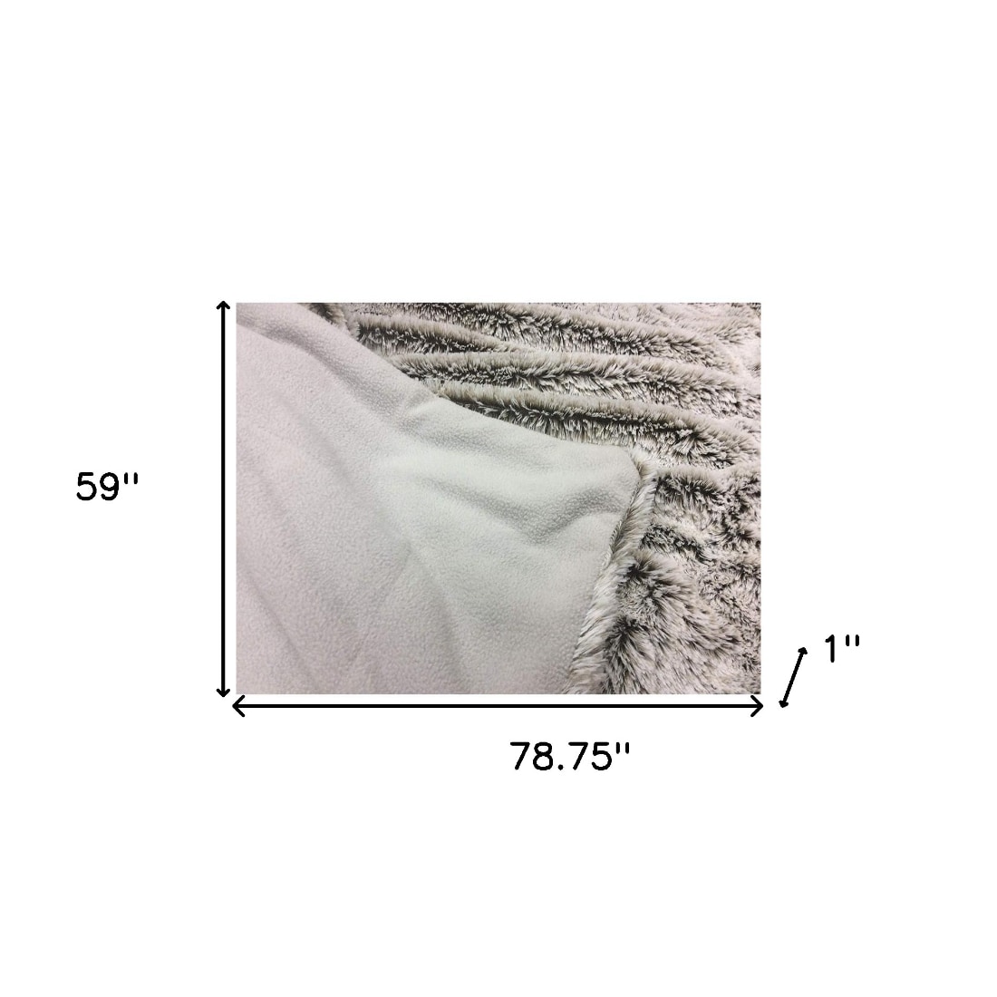 HomeRoots 248179 Caroline Gray 60-in x 70-in Polyester Throw
