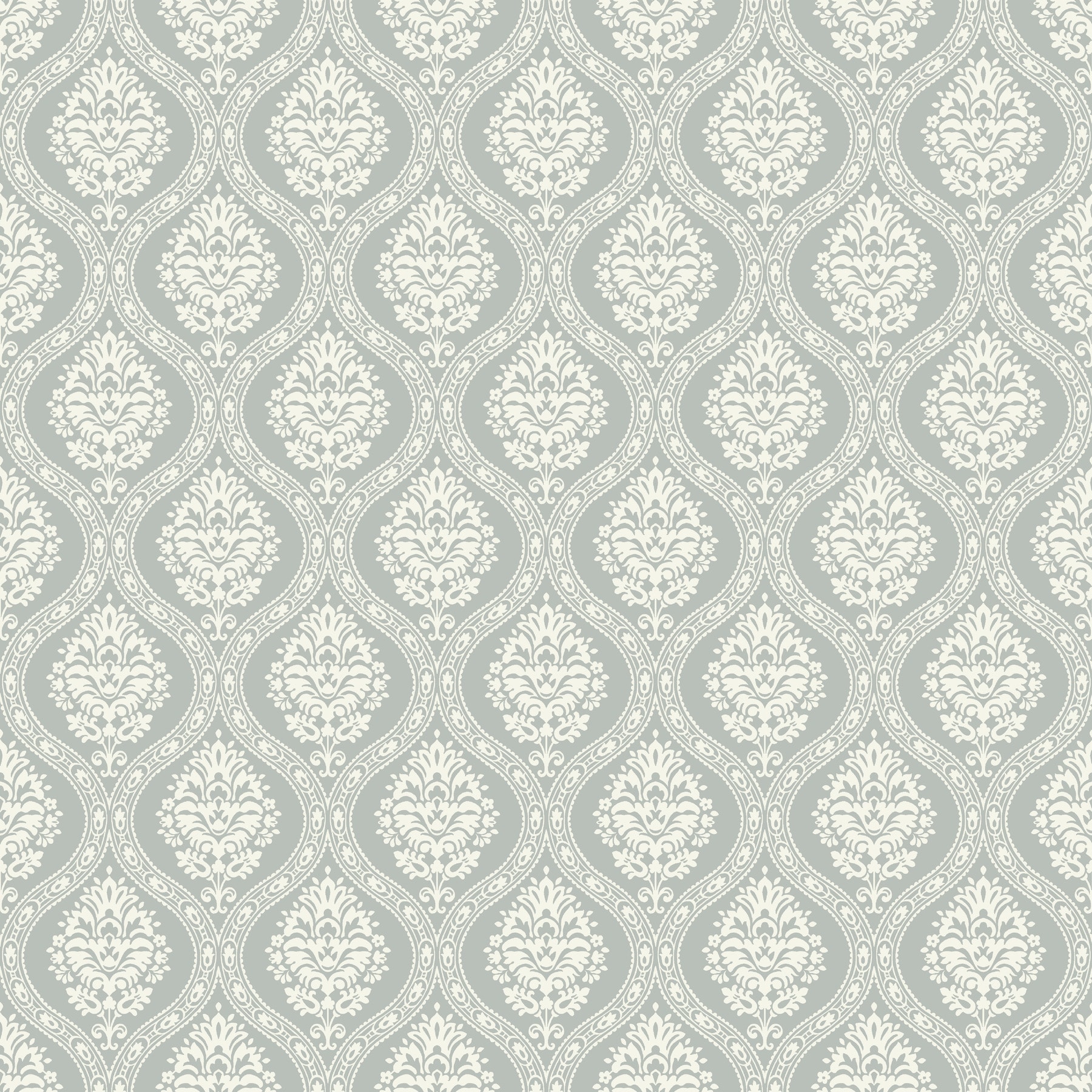 York Wallcoverings DM5028 Damask Resource Library 56.4-Sq. Feet Green Non-woven Damask Prepasted Water Activated Paste Wallpaper