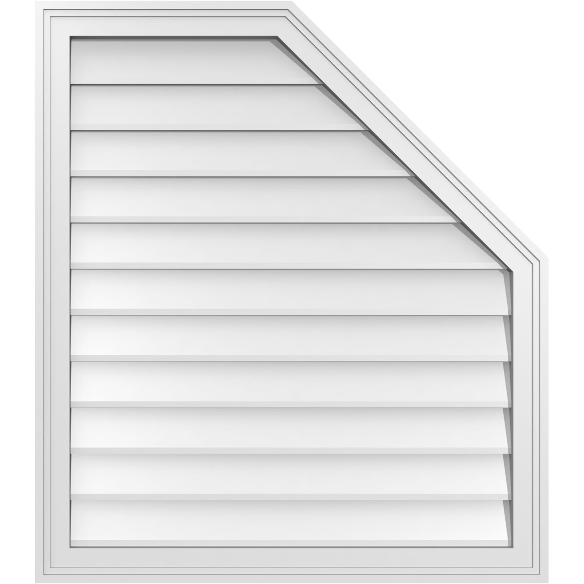 Ekena Millwork GVPOR30X3402SN 30-Inches x 34-Inches Off-white Octagon PVC Gable Louver Vent