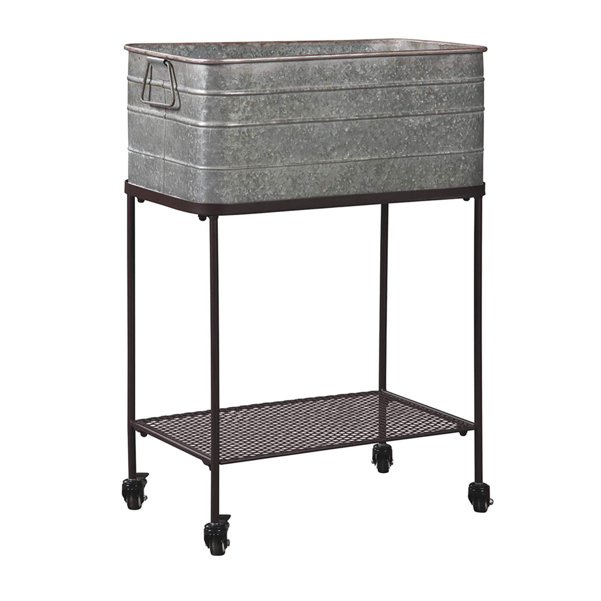 Benzara BM193778 25.88-Gallons Gray and Black Metal Ice Bucket