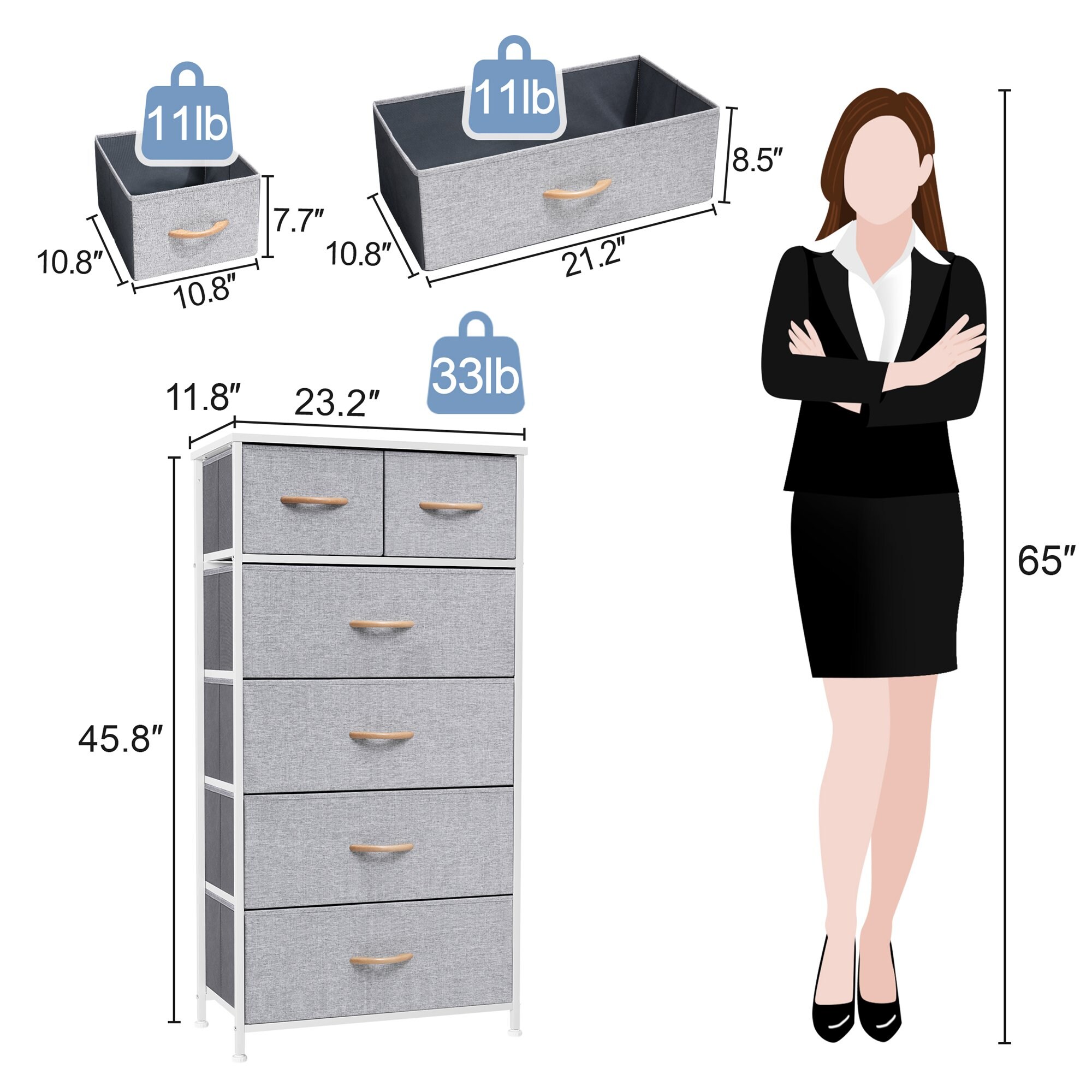 CloudFly CL-HD019LGY dressers - View #6