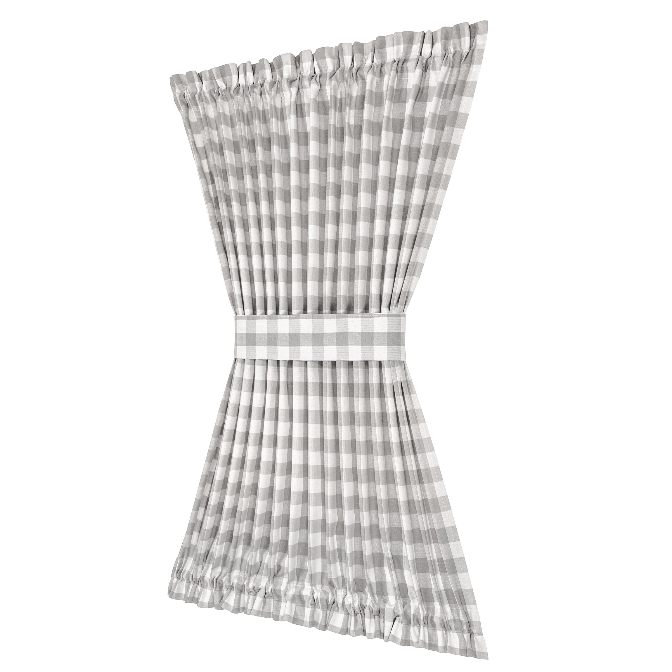 Achim BC54X40GY6 40-Inches Grey Plaid Light filtering Rod pocket Curtain panel pair