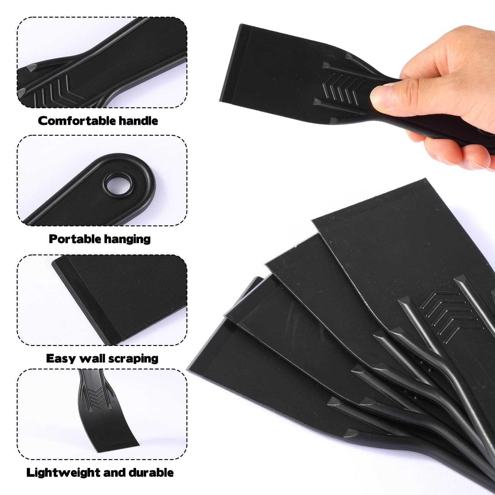B&W 16 Piece Plastic Putty Knife Set Two Inch Flexible Scraper Tools ...