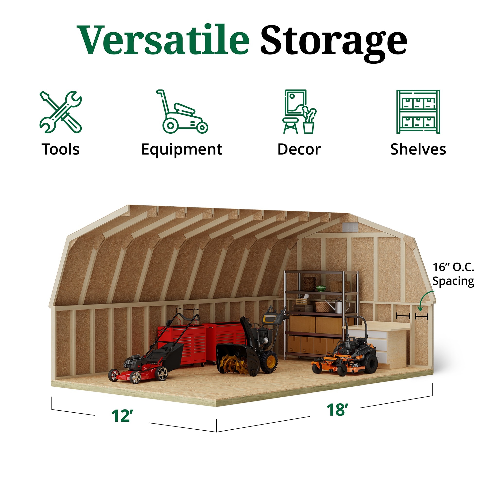 Little Cottage Co 12X18 CGB-4-PC-FK Wood-Storage-Buildings - View #5