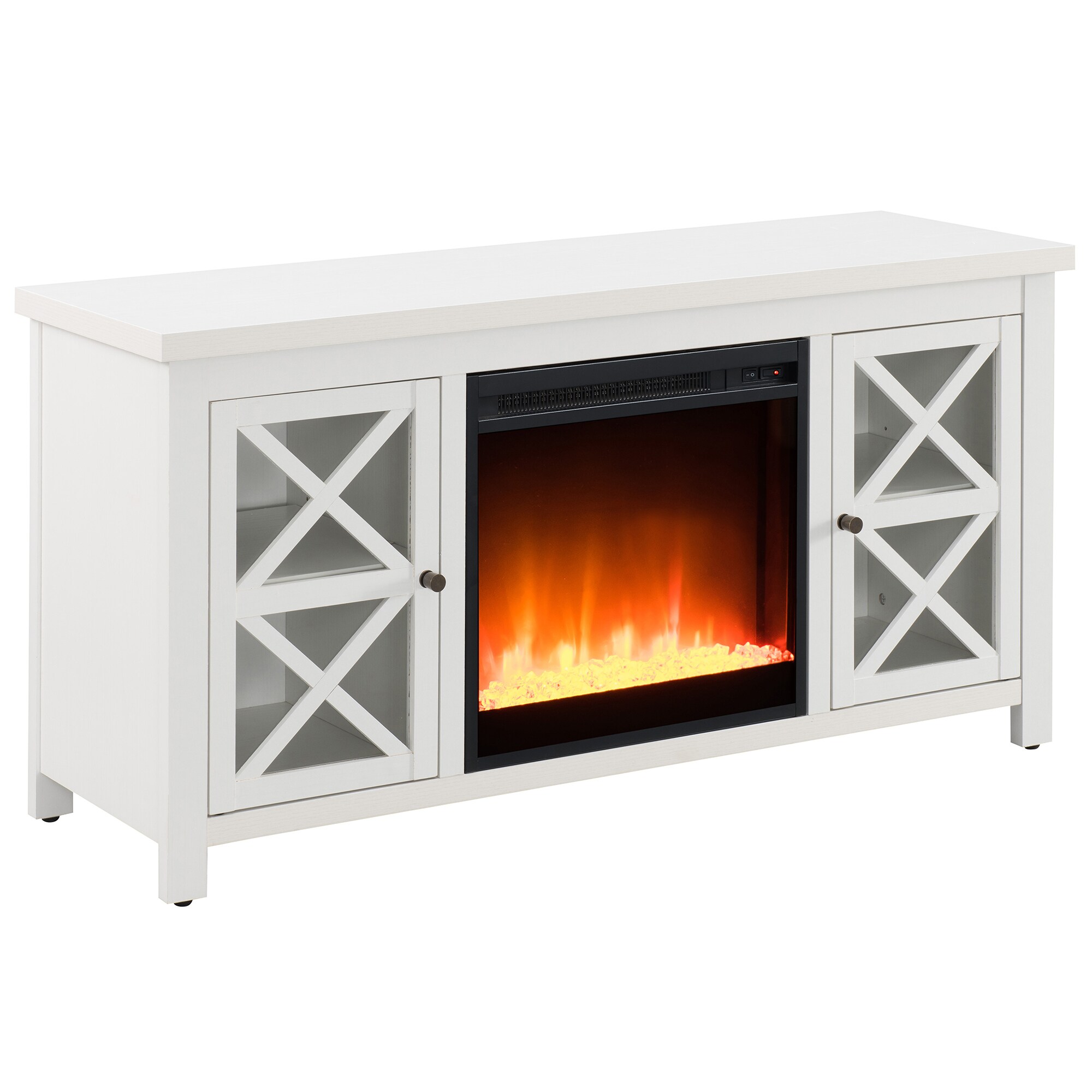 Hailey Home TV0688 Colton Modern/Contemporary White TV stand ( Accommodates TVs up to 55-in )