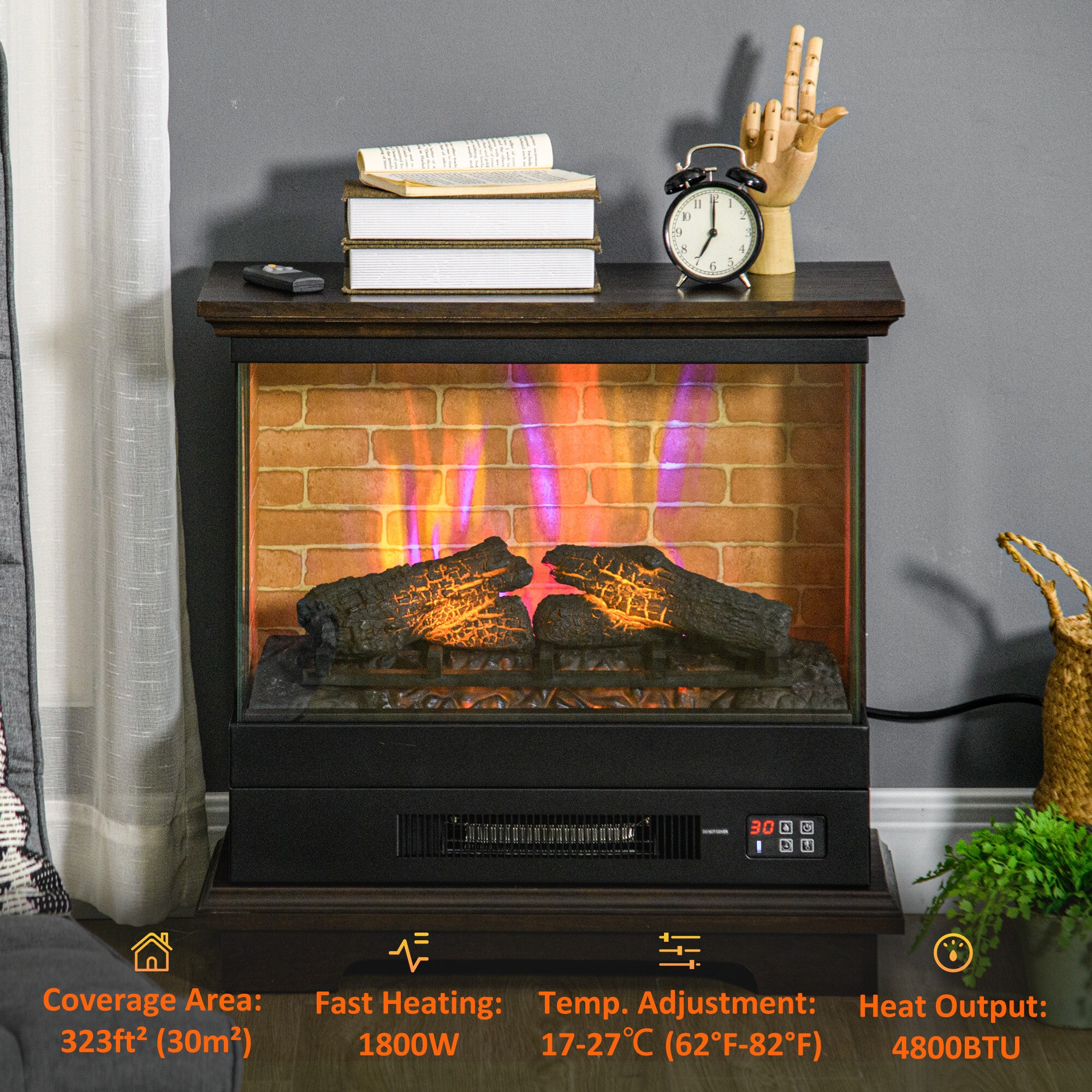 HomCom 820-381V80DR Electric-Fireplaces - View #6