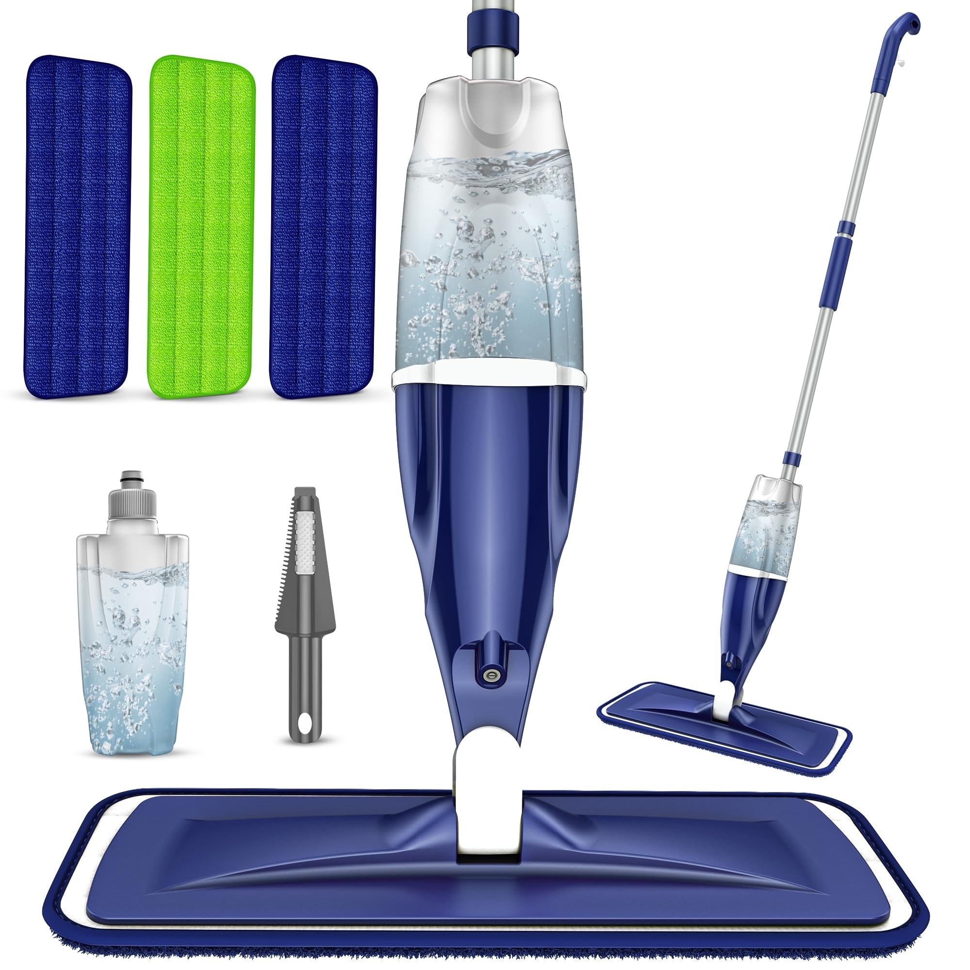 Yichuhaoxi Microfiber Spray Mop for Floor Cleaning Wet Dry Flat Mop with 3 Reusable Pads for Hardwood Tile Laminate Vinyl Marble 360 Degree Swivel Head