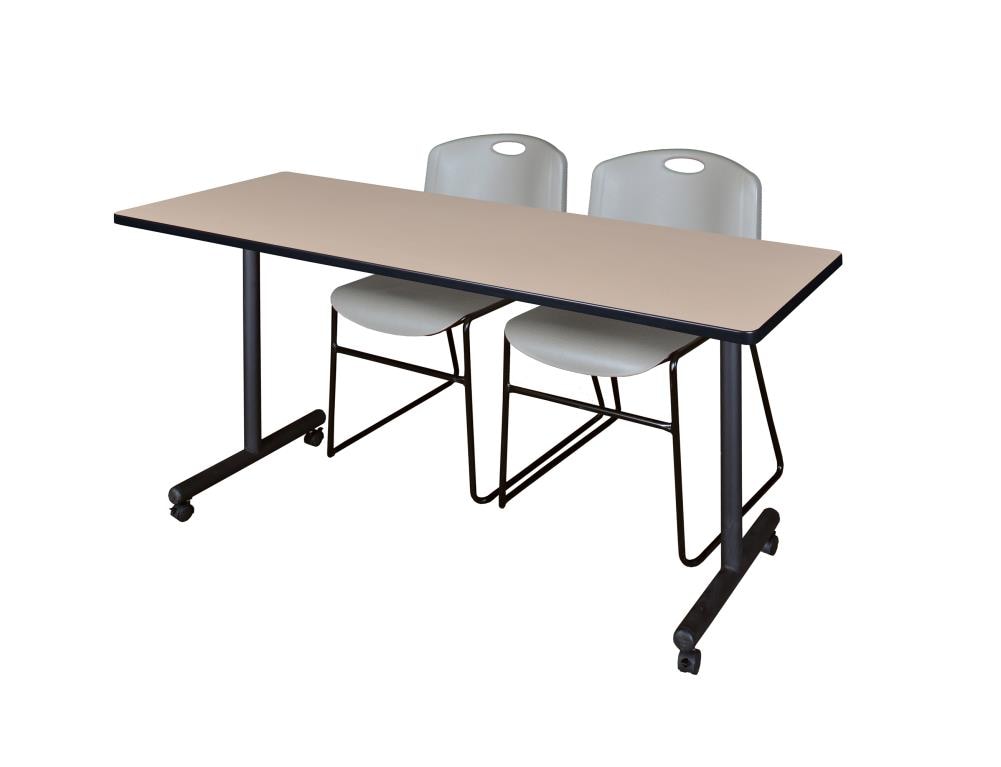 Regency MKTRCC7224BE44GY Training Off-white 4-Person Training Table (72-in W x 29-in H)