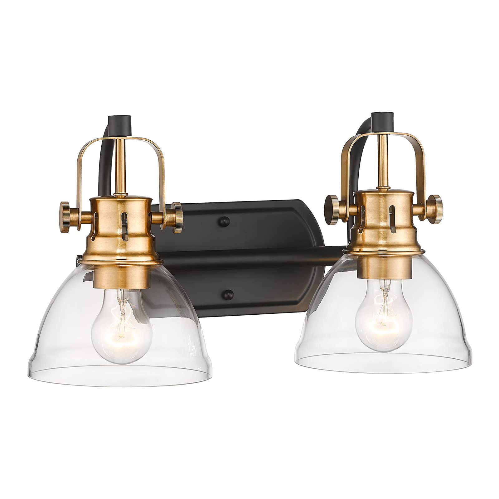 LTMATE LSZY50B-2W BK+BG JAZAVA 15.8-in 2 -Light Multiple finishes Black Industrial Vanity light
