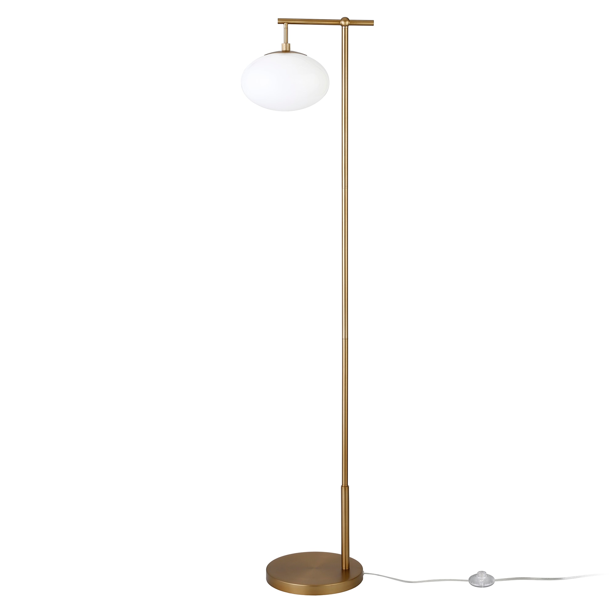 Blume 68" Arc Floor Lamp Brushed Brass with Milk White Glass Shade