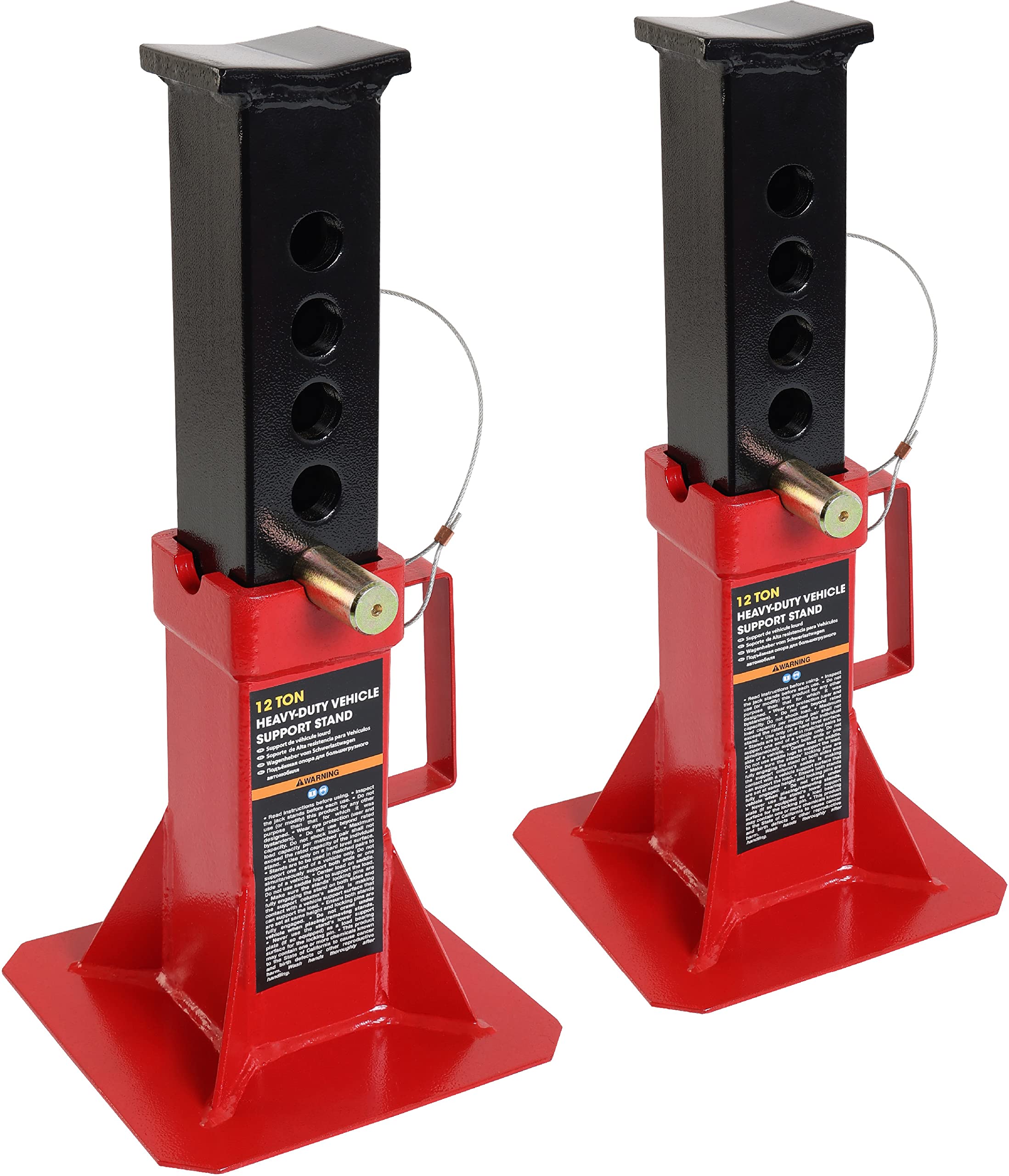 Torin ATZ120005B Red 12-Tons Steel Manual Jack stand