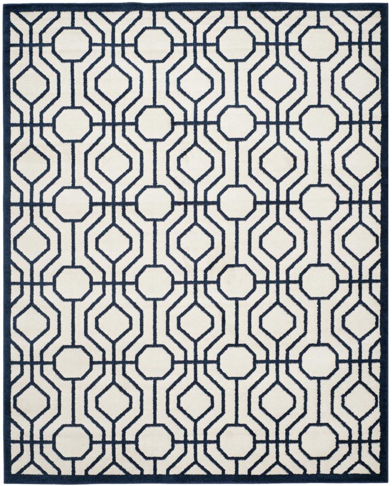 Safavieh AMT416M-8 Eva 8 x 10 (ft) Loomed Polypropylene Ivory/Navy Rectangular Indoor/Outdoor Geometric Area rug