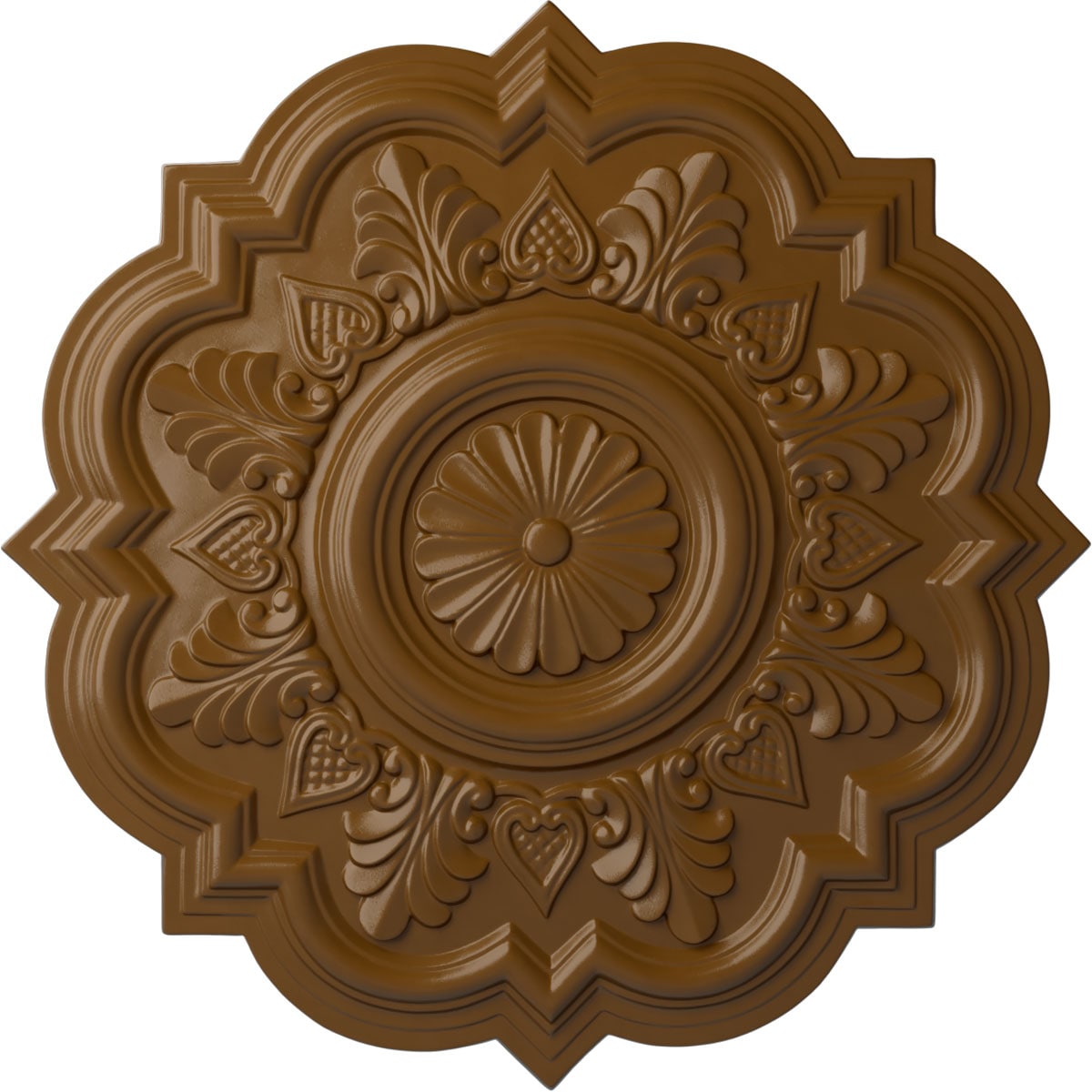 Ekena Millwork CM20DRSTF Deria 20.25-in W x 20.25-in L Painted Smokey Topaz Polyurethane Whole Ceiling Medallion