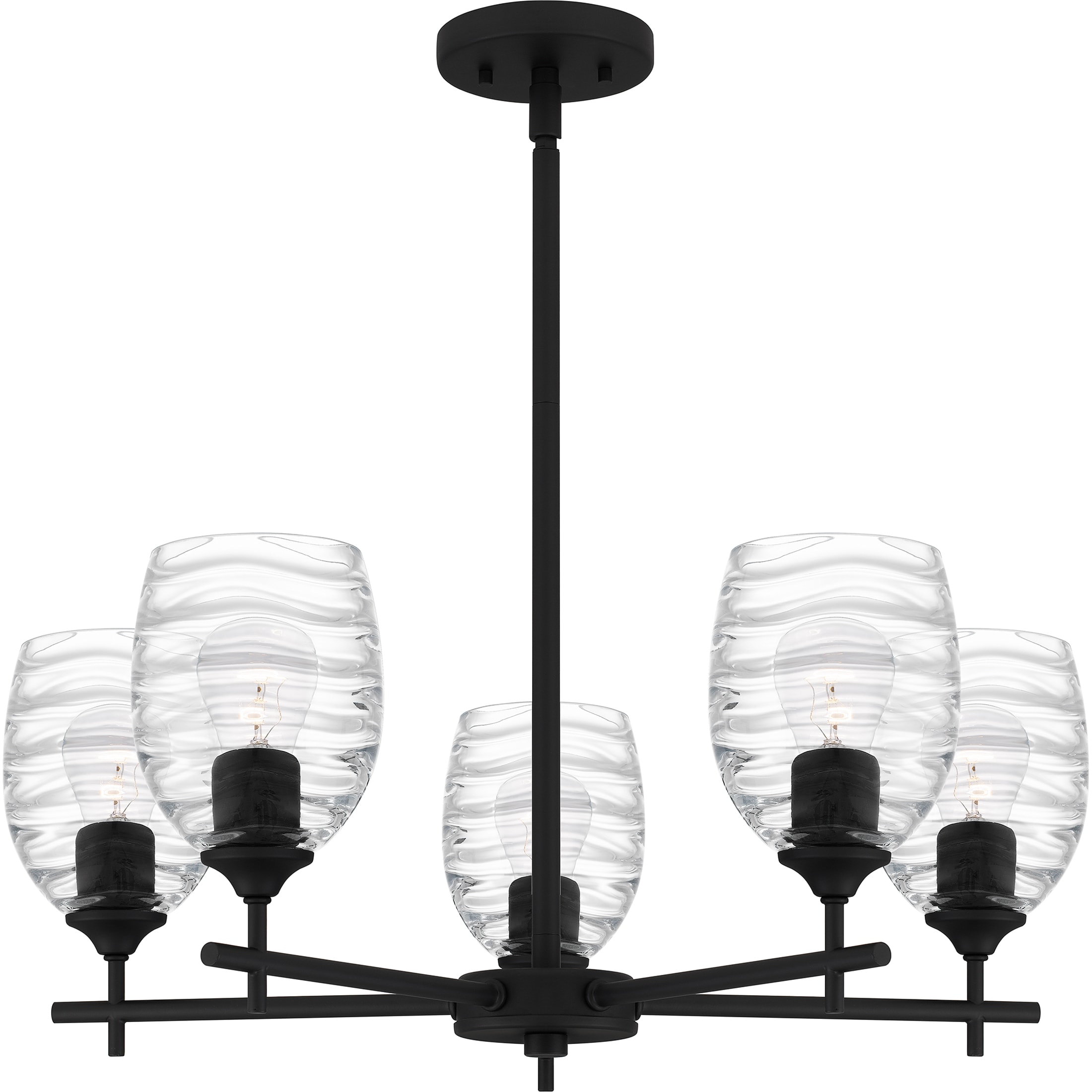 Quoizel LCY5025MBK Lucy 5 -Light Matte Black Transitional For Use in Bathrooms, Bedrooms, Dining Rooms, Foyers, Kitchens, Living Rooms Chandelier