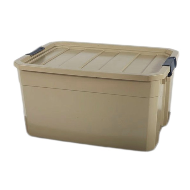 Blue Hawk Medium 19-Gallons (76-Quart) Bronze Tote with Latching Lid at