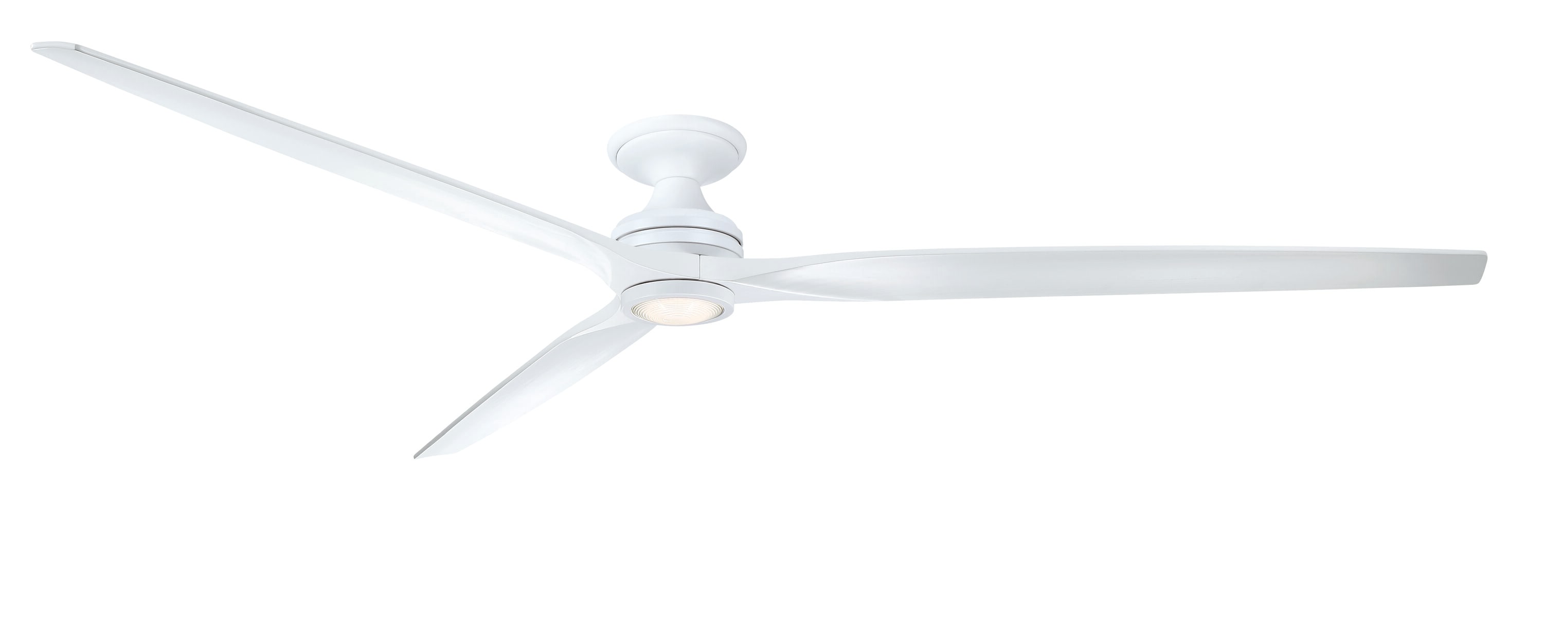 Fanimation FPD6721BMW-96MW-LK-F Spitfire 96-in Color-Changing Integrated LED Outdoor Flush Mount Smart Matte White with Matte White Blades Propeller Ceiling Fan With Light - Remote Included ( 3 -Blade )