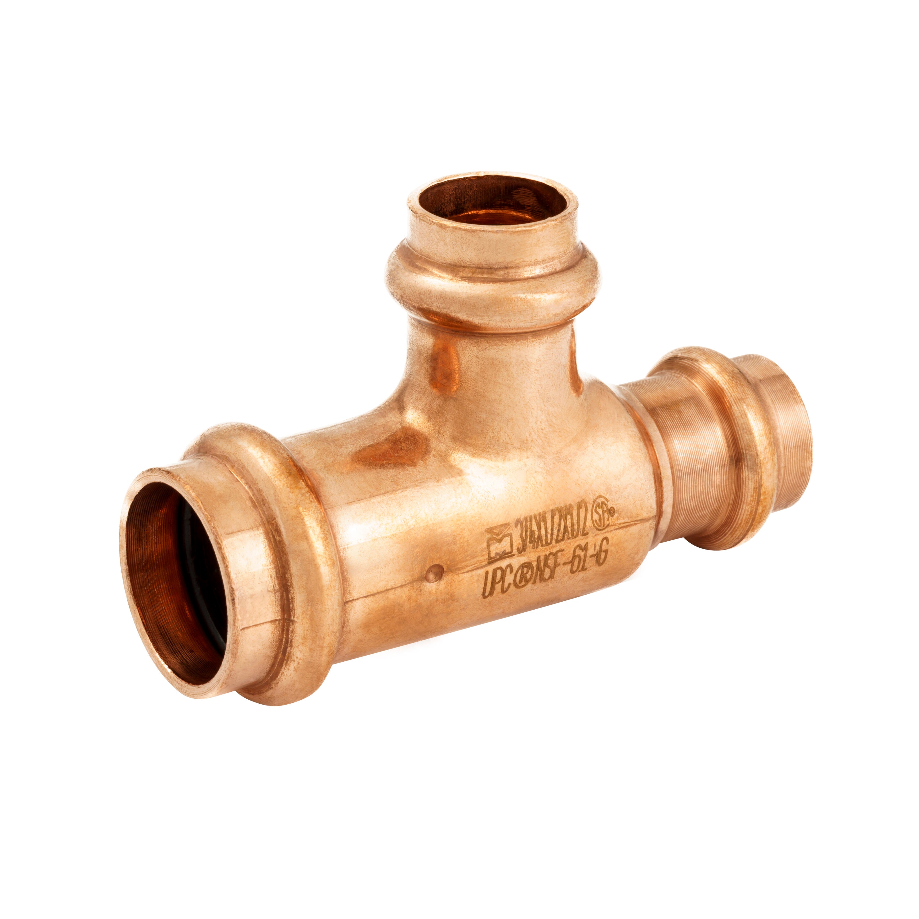 Streamline PF 04043L 3/4-in x 1/2-in x 1/2-in Copper Press Reducing Tee